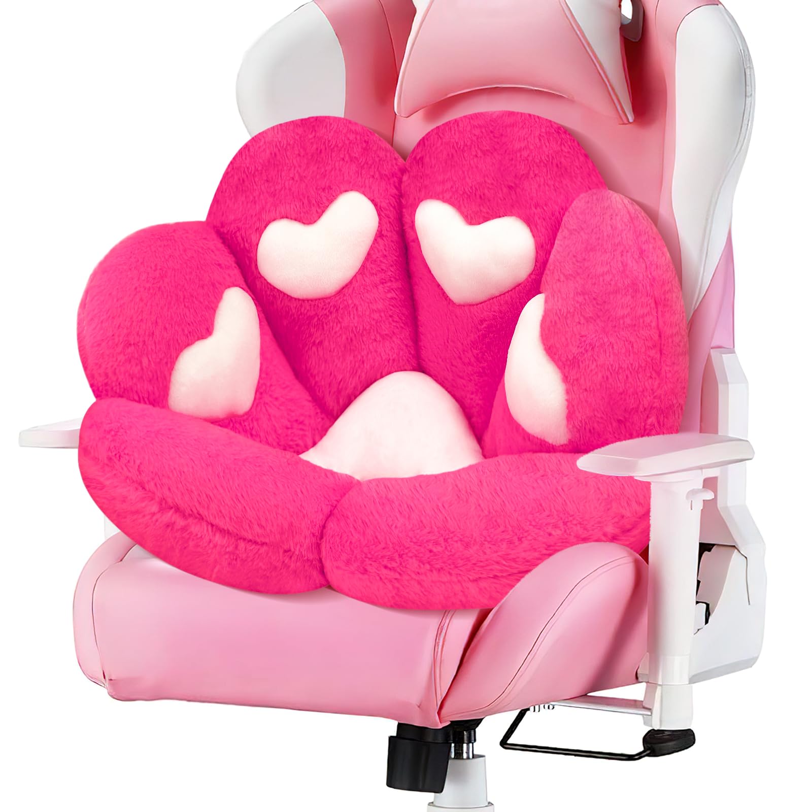 MOONBEEKI Cat Paw Cushion Chair Comfy Kawaii Plush Seat Cushions Shape Lazy Pillow for Gamer Chair 28"x 24" Cozy Floor Cute Seat Kawaii for Girl Worker Gift, Dining Room Bedroom Decorate Black: Red 28 Inch