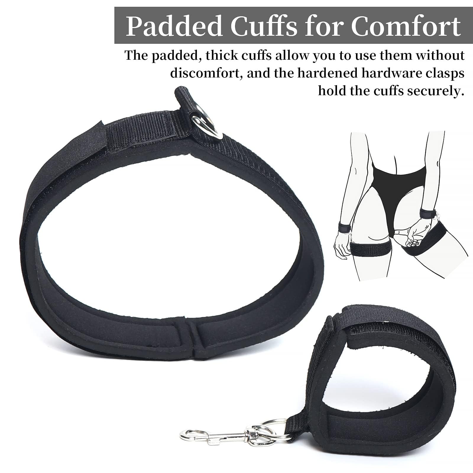 Sex Bondage Wrist & Thigh Cuffs BDSM Restraints Set, Sex Toys for Women with Adjustable Leg Straps Handcuffs for Couple Beginner SM Game Play: Wrist &amp; Thigh Cuffs