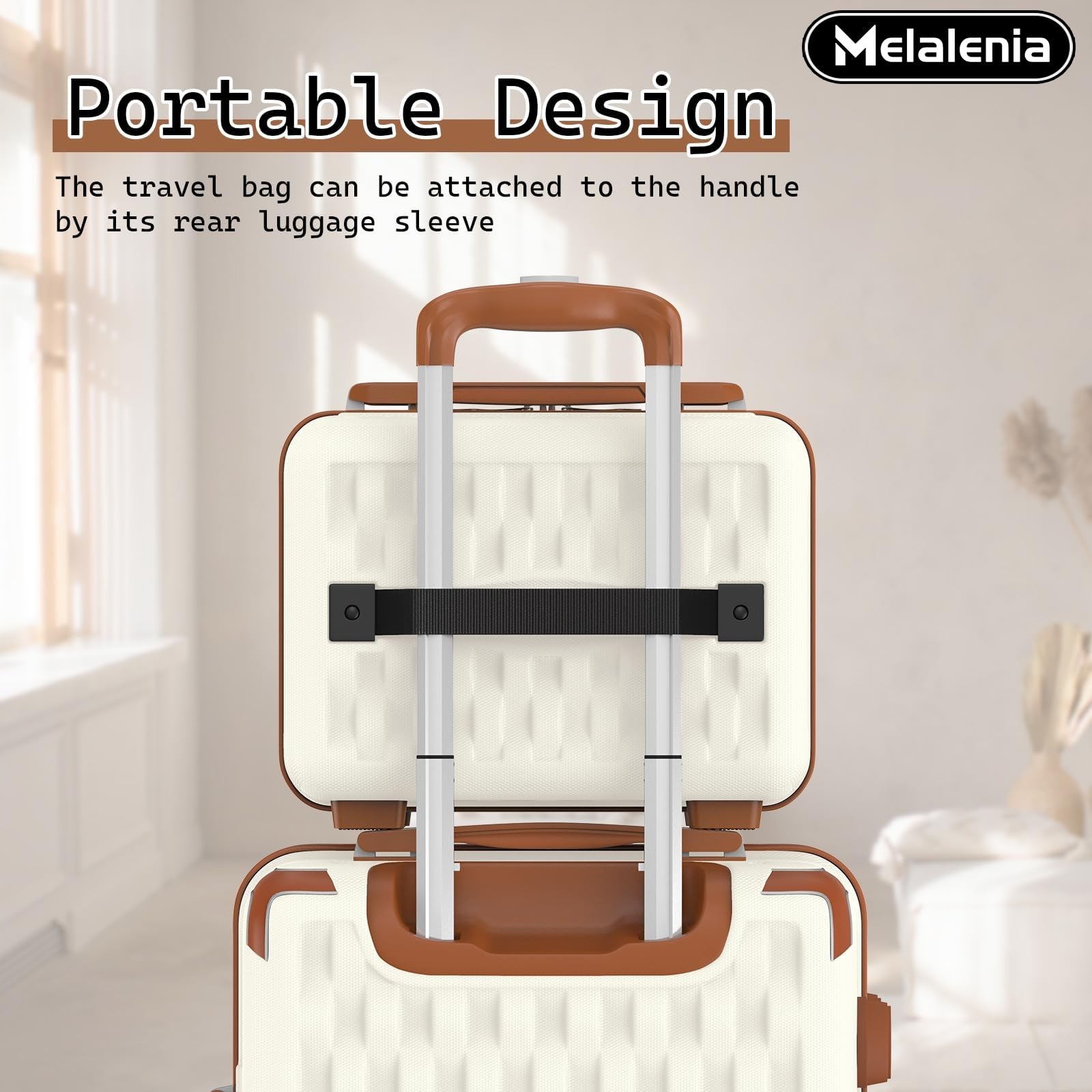 Melalenia Luggage Sets 7 Piece Hard Shell Carry on Suitcase with Spinner Wheels and TSA Lock, Lightweight Travel Duffel Bag for Women, Beige Brown: 7 Piece Set(DB/TB) Beige Brown