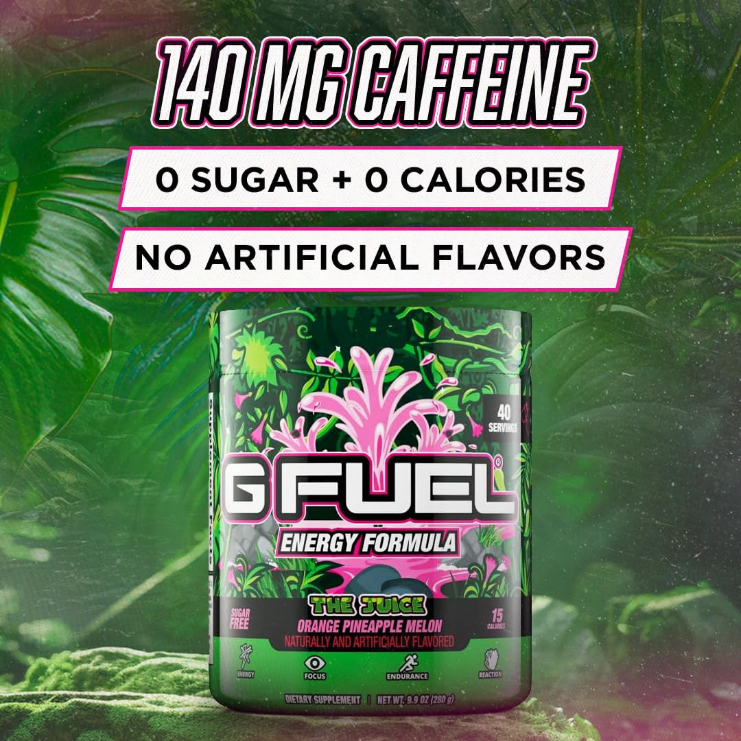 G Fuel Hype Sauce Energy Drink Powder, Pre Workout Caffeine Mix for Gaming, Sugar Free Focus Amino, Vitamin + Antioxidants, 9.9oz (, 40 Servings)