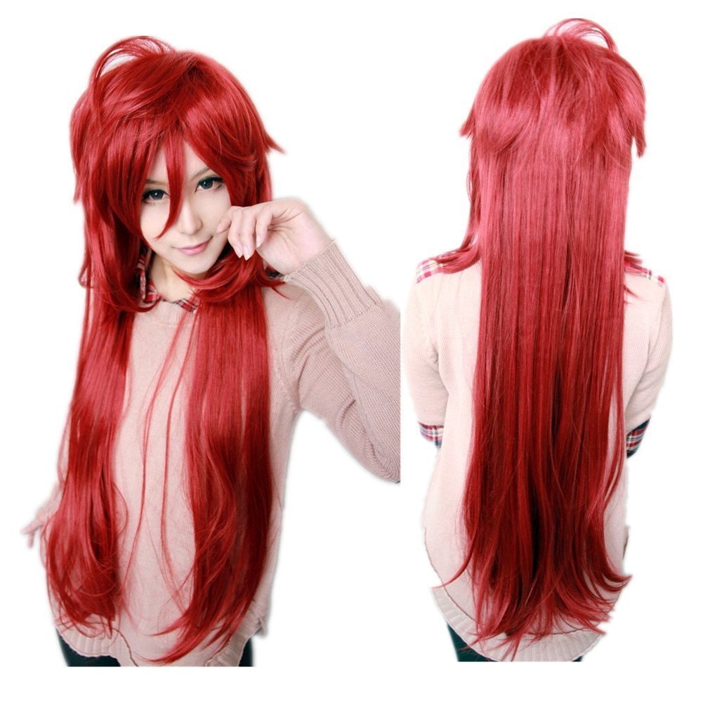 KiyaCos Cosplay Wig Crimson Grell Sutcliff Long  Women Men Anime Show Party Halloween Synthetic Hair Wigs