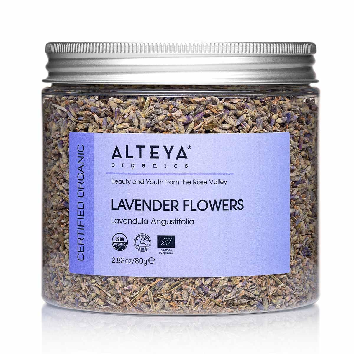 Alteya Organics Organic Lavender Flowers - USDA Certified Organic Lavender Tea - Herbal - 2.82 Oz: 2.82 Ounce (Pack of 1)