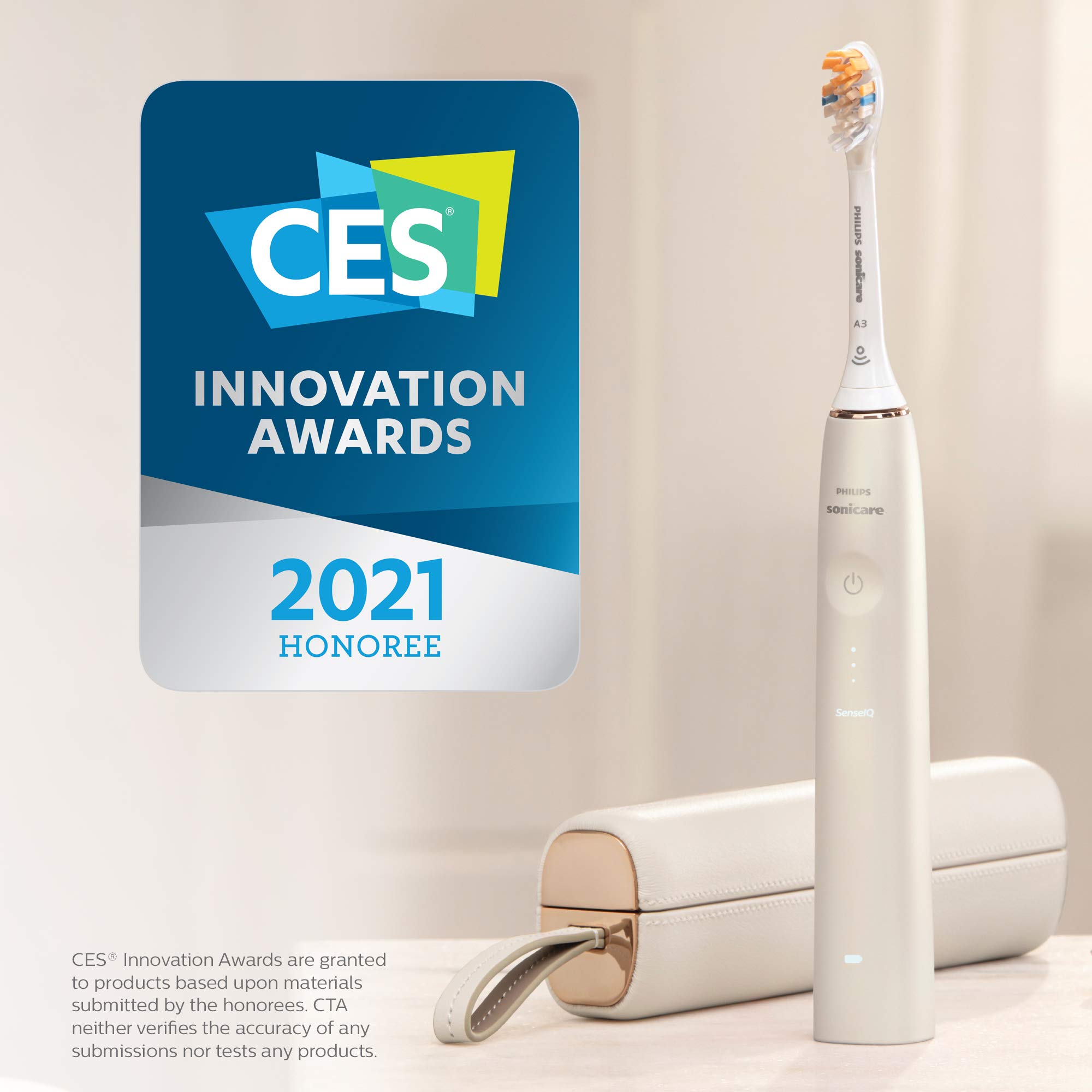 Philips Sonicare 9900 Prestige Rechargeable Electric Power Toothbrush with SenseIQ, Champagne, HX9990/11: 1 Count (Pack of 1) Champagne