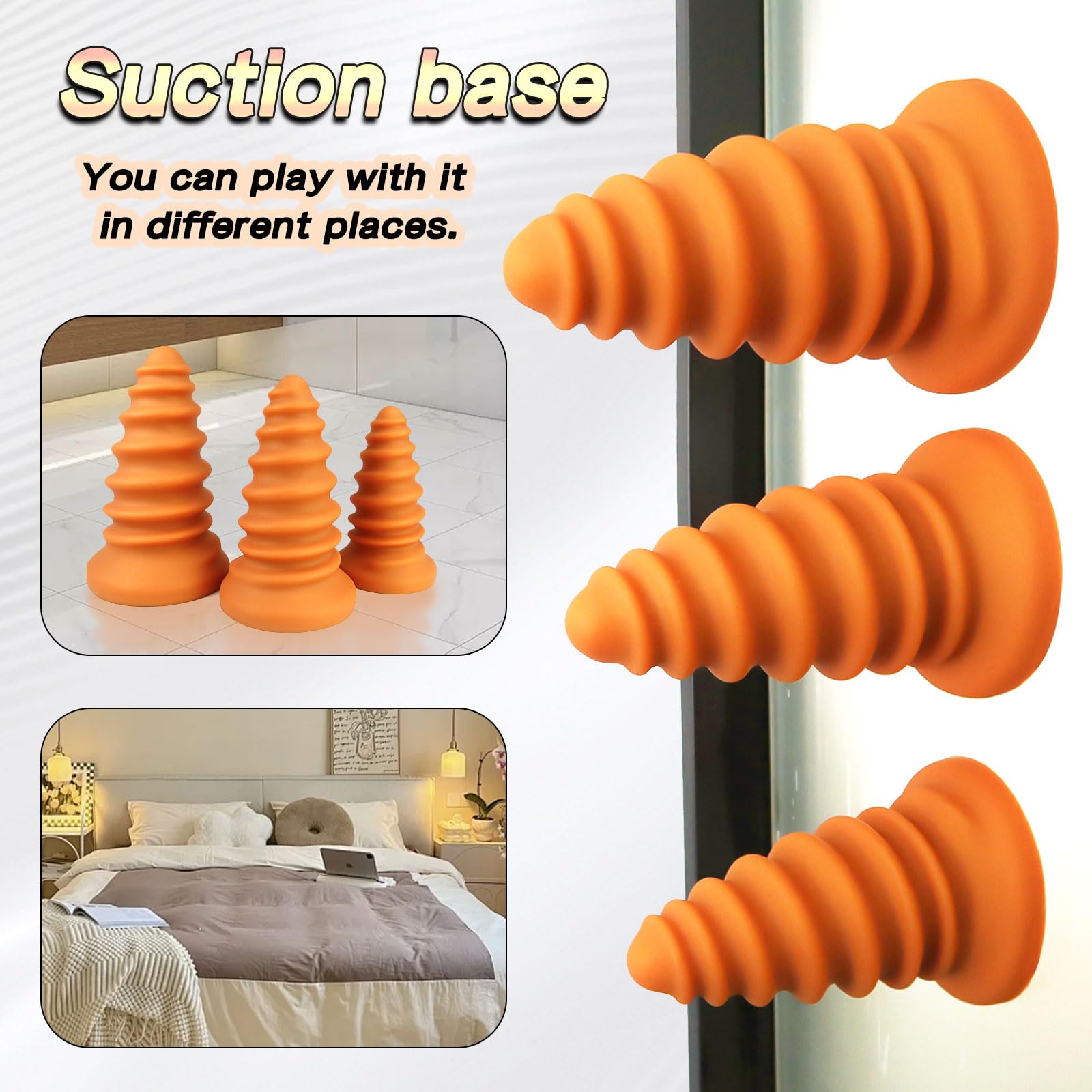 TaRiss's Silicone Anal Plug with Suction Base for Hands-Free Play Thick Butt Plug Dildo for Anal Training Prostate G-spot Stimulation Screw Shape Fantasy Adult Sex Toy for Advanced Players  8.66’’: XL