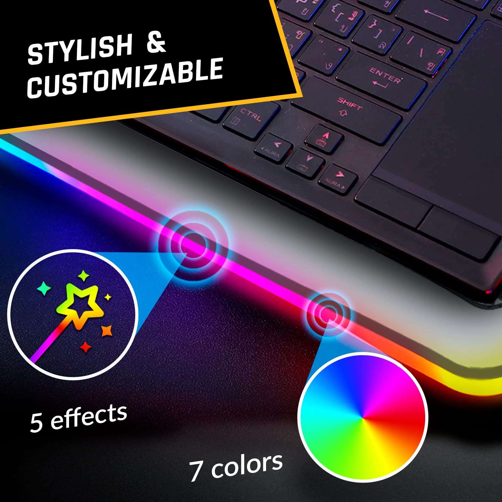 KLIM Ultimate + RGB Laptop Cooling Pad with LED Rim + New + Gaming Laptop Cooler + USB Powered Fan + Very Stable and Silent Laptop Stand + Compatible up to 17" + PC Mac PS5 PS4 Xbox One -: White
