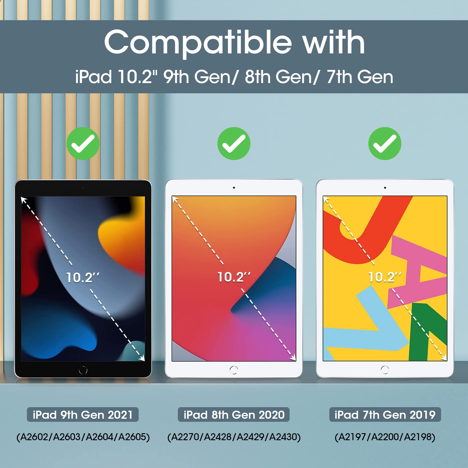 ProCase for iPad 9th Generation 2021/ iPad 8th Generation 2020/ iPad 7th Generation 2019 Case, 10.2 iPad Case iPad Cover 9th Generation -Navy