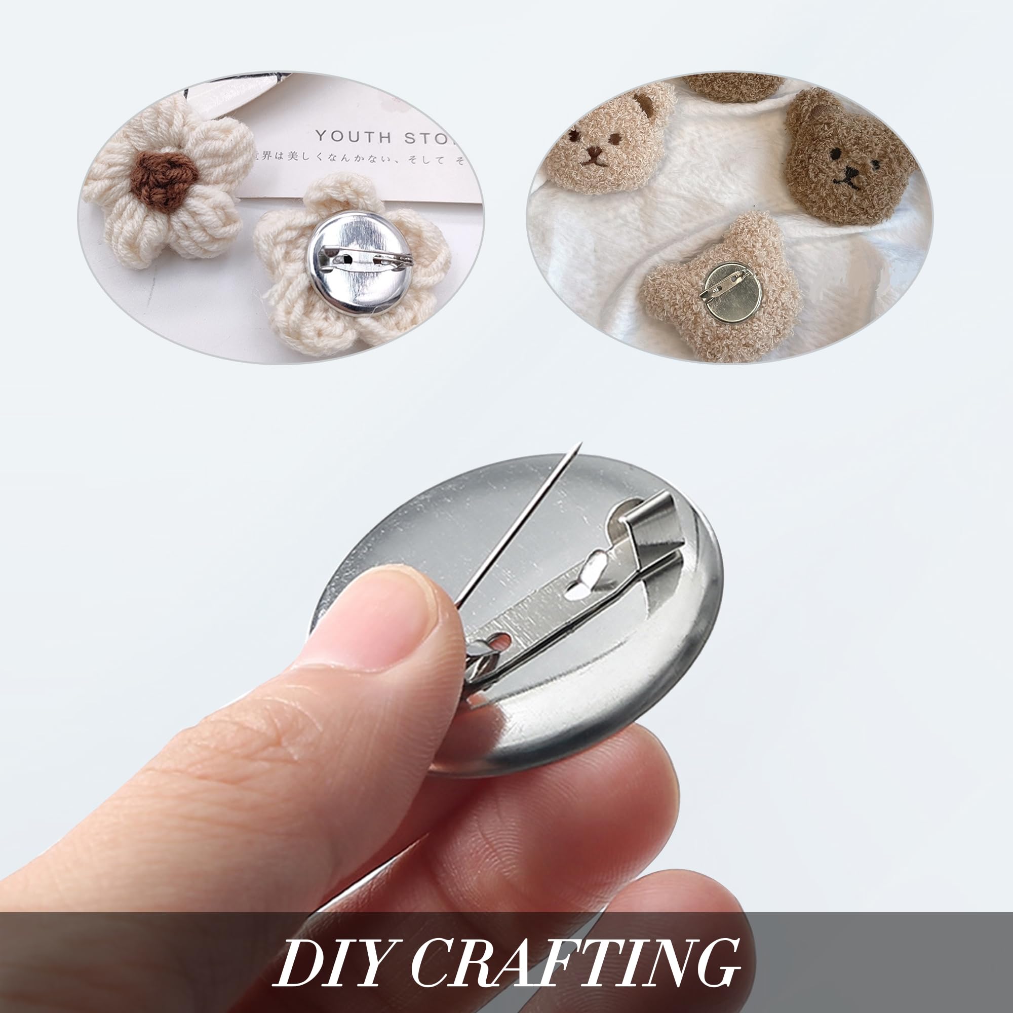 Deshionew 50 PCS Bar Brooch Pins Fasteners Secure Back Safety Clasp Locking Badge Pins Silver Brooch Clips Jewelry Pins for Badges DIY Craft Sewing Wedding Name Tags (25mm)