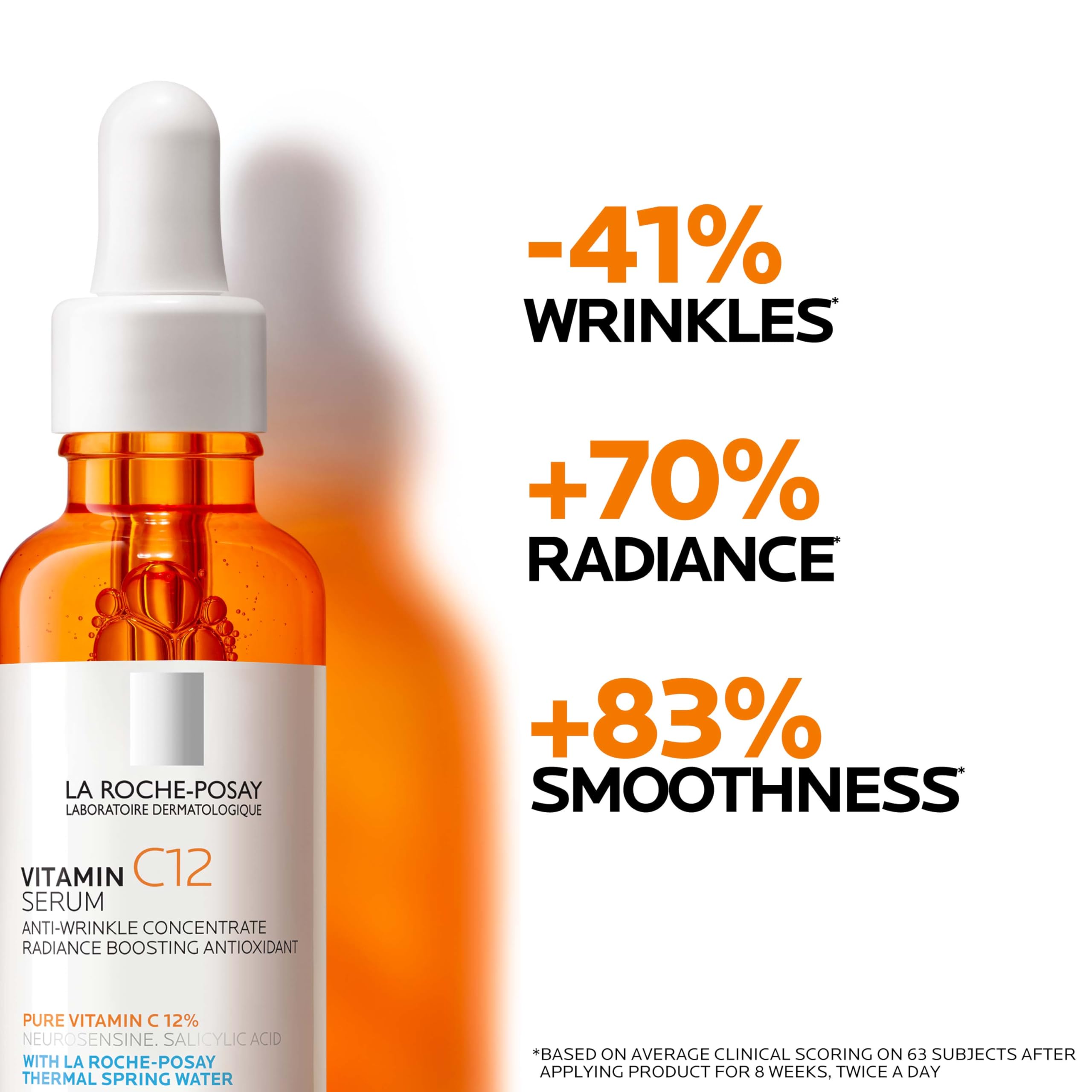La Roche-Posay Pure 12% Vitamin C Serum For Face With Hyaluronic Acid & Salicylic Acid, Hydrating Face Serum, Boost Radiance & Reduce Wrinkles, 2 Formulas for Normal or Oily Skin Control thumbnail 6