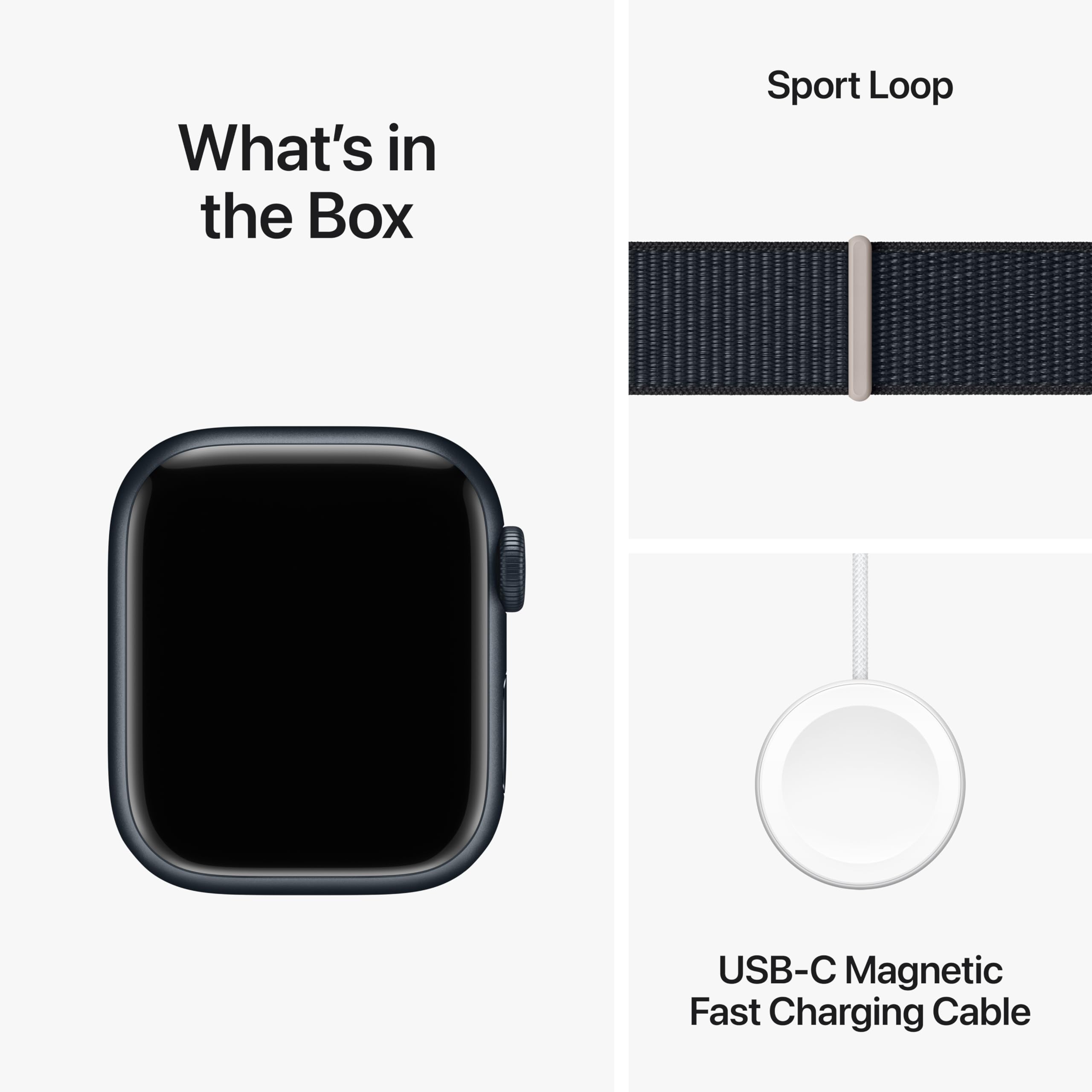 Apple Watch Series 9 [GPS 41mm] Smartwatch with Pink Aluminum Case with Light Pink Sport Loop One Size. Fitness Tracker, ECG Apps, Always-On Retina Display, Carbon Neutral: Midnight Aluminum Case with Midnight Sport Loop 41mm Case One Size - fits 130&#x2013;200mm wrists