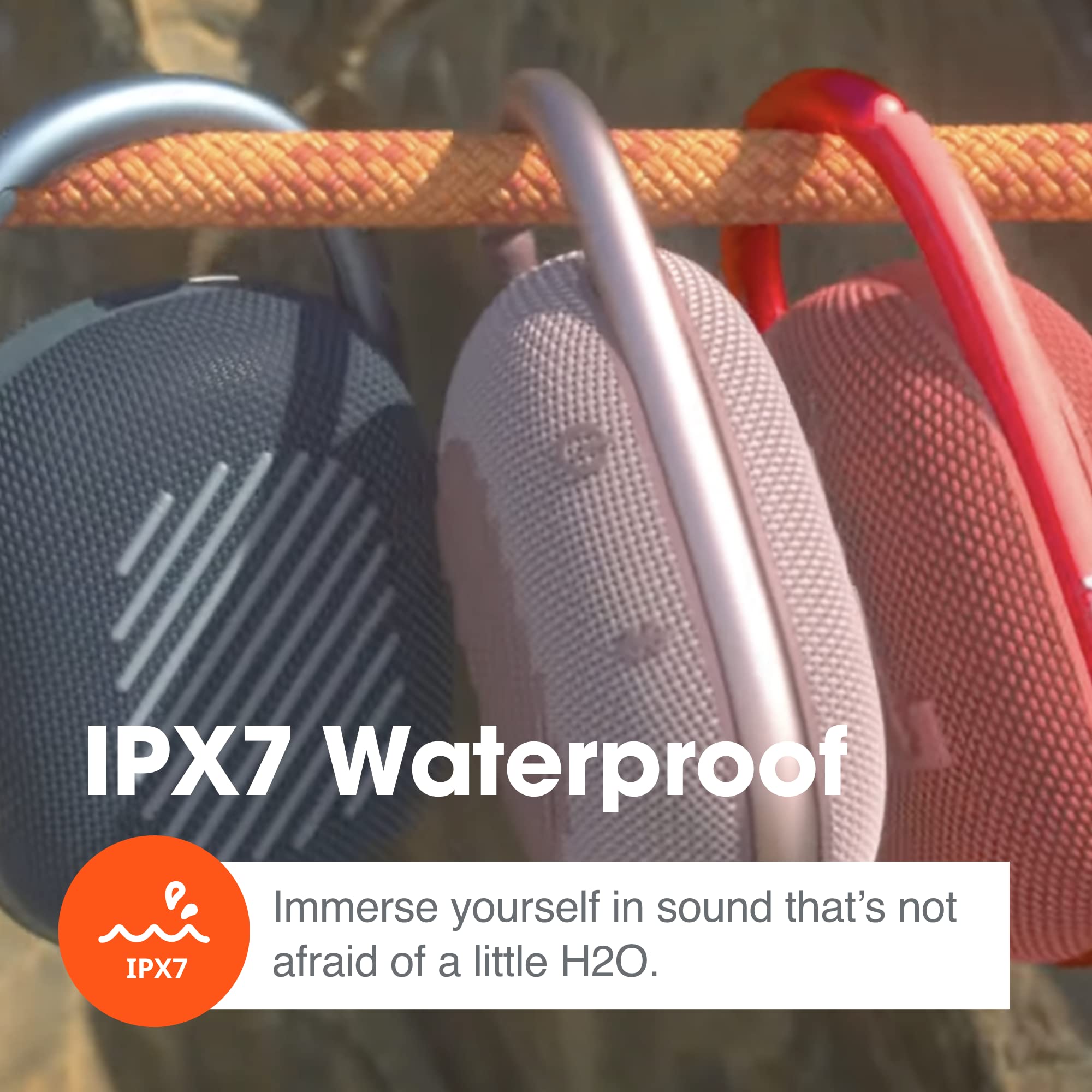 JBL Clip 4,  - Portable Bluetooth 5.1 Speaker - Up to 10 Hours of Play - Waterproof & Dust Resistant - Includes Noise & Echo-Canceling Speakerphone: Teal