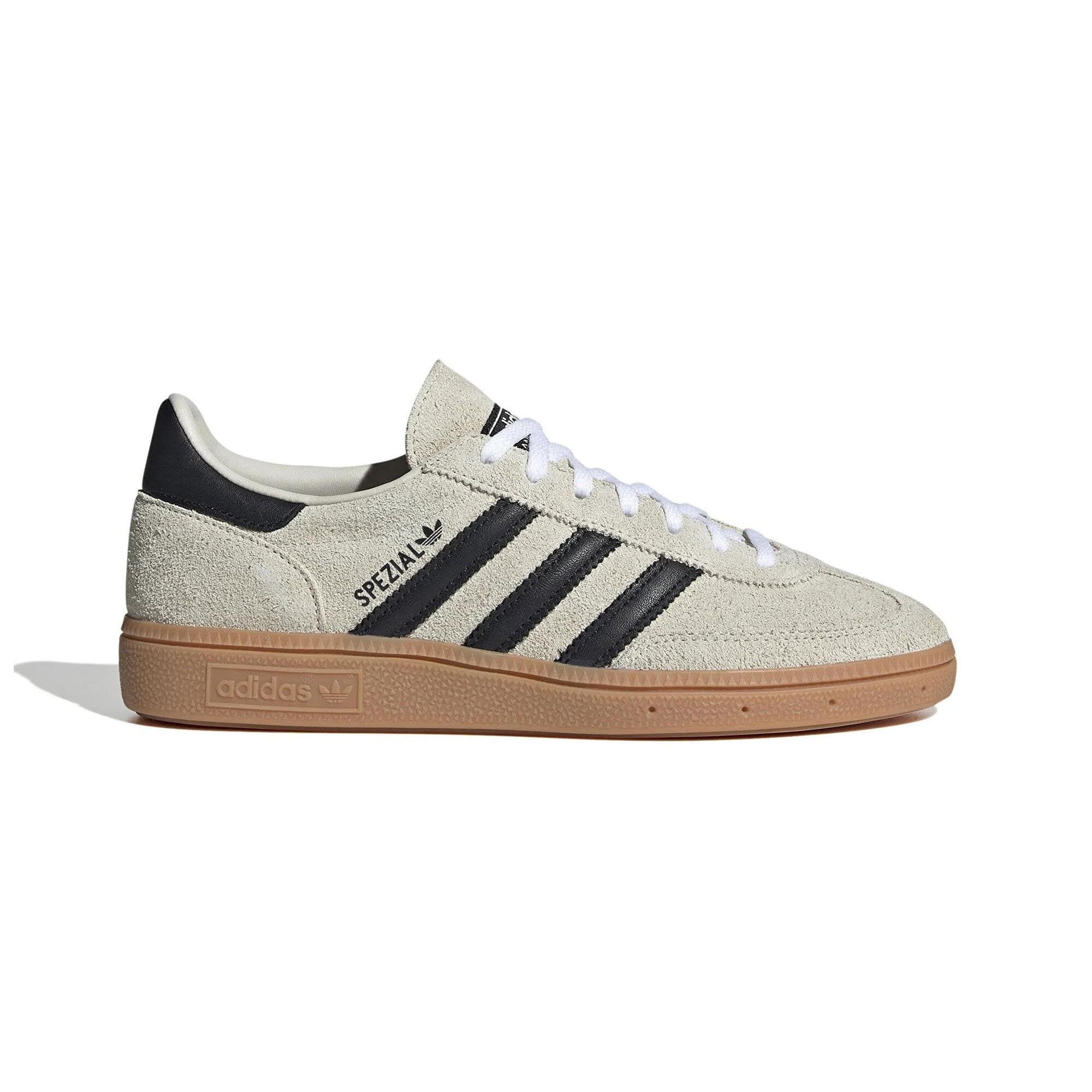 adidas Handball Spezial Womens Sneakers, Wonder Silver/Off White/Gum, Size 5: 7.5 Aluminium/Core Black/Cloud White