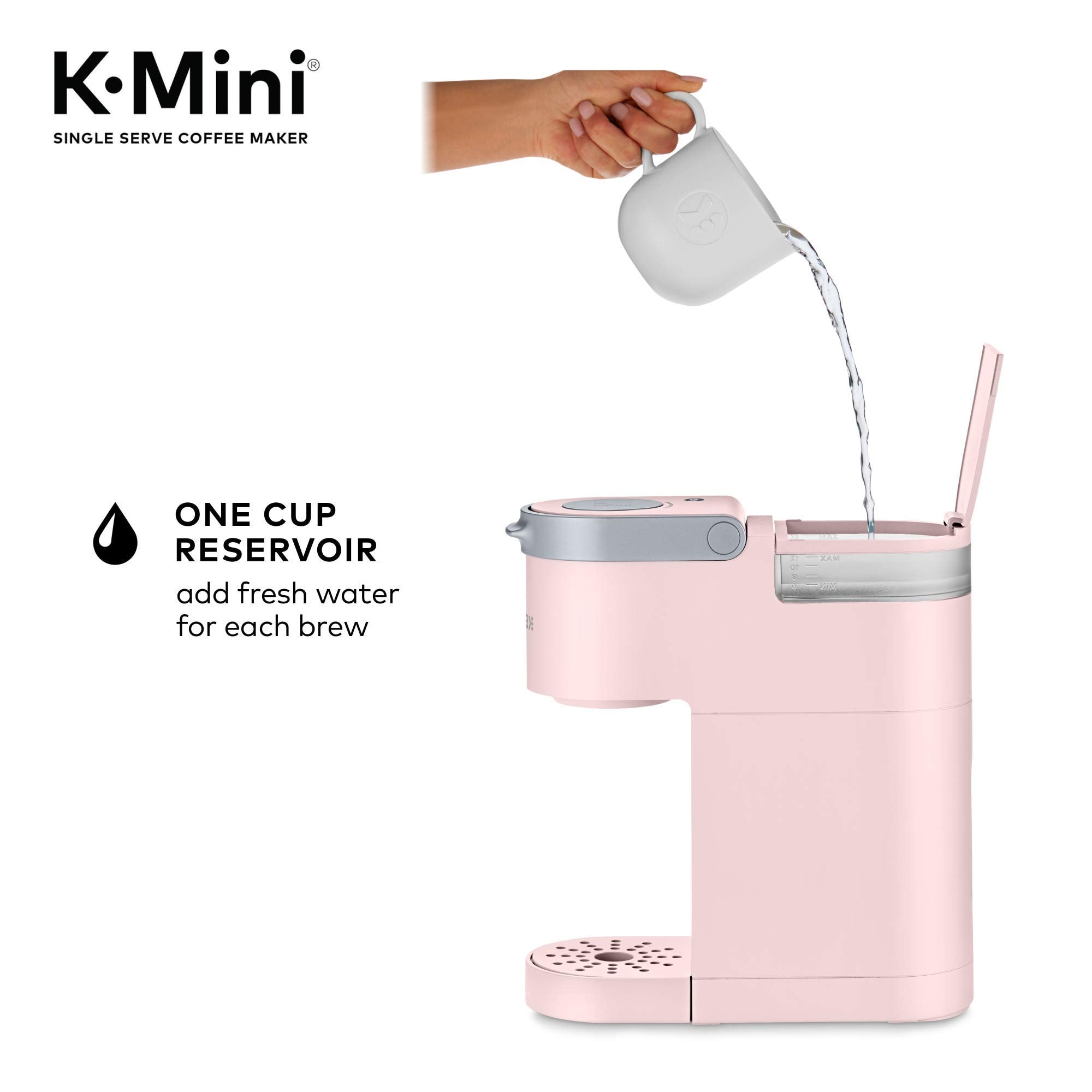 Keurig K-Mini Single Serve K-Cup Pod Coffee Maker, 6 to 12oz Brew size, with Cord Storage, Perfect for Small Spaces,: Dusty Rose