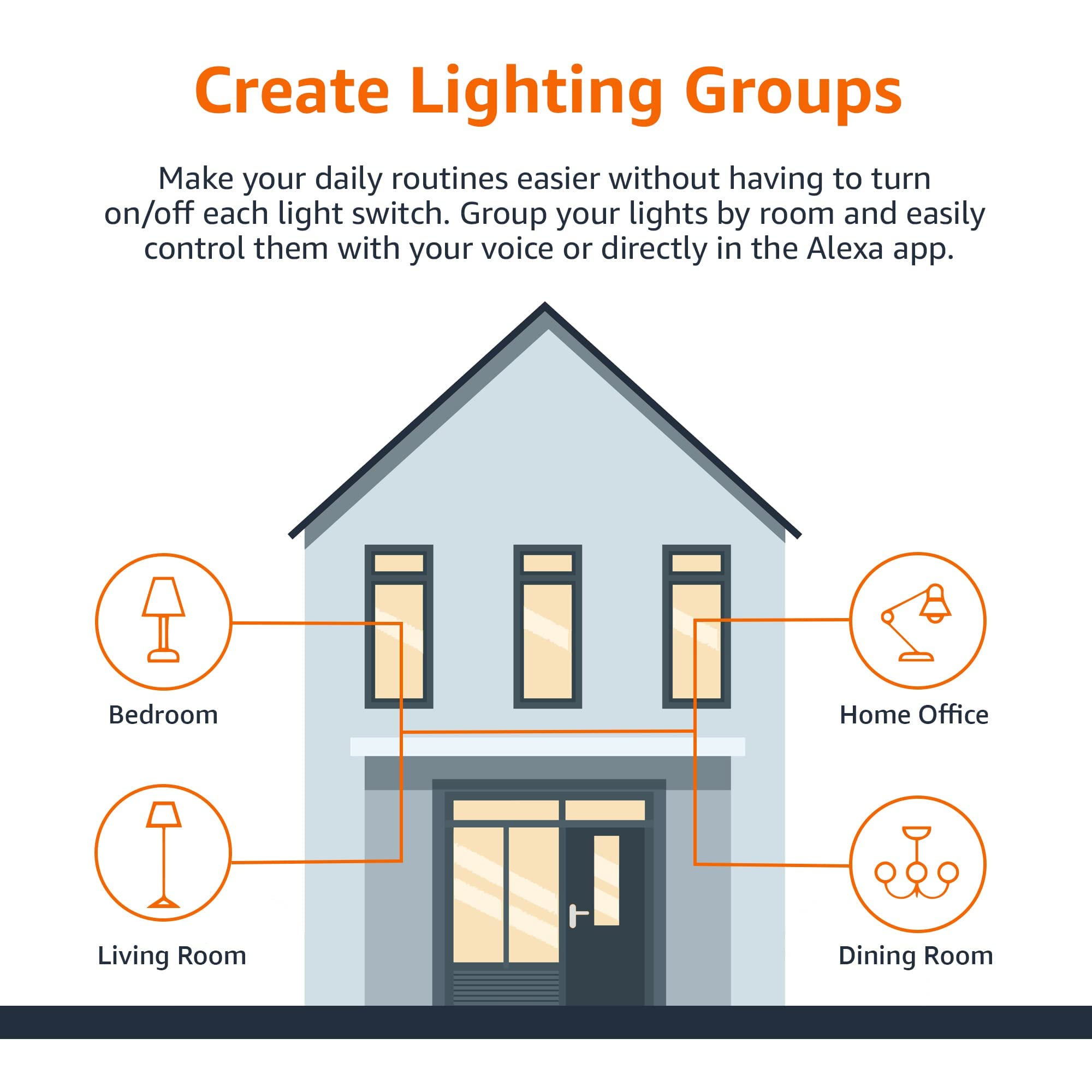 Amazon Basics Smart A19 LED Light Bulb, Color Changing, 9W (60W Equivalent), 800LM, Works with Alexa Only, 2.4 GHz Wi-Fi, No Hub Required, 1 Pack: Color Changing 1 Pack