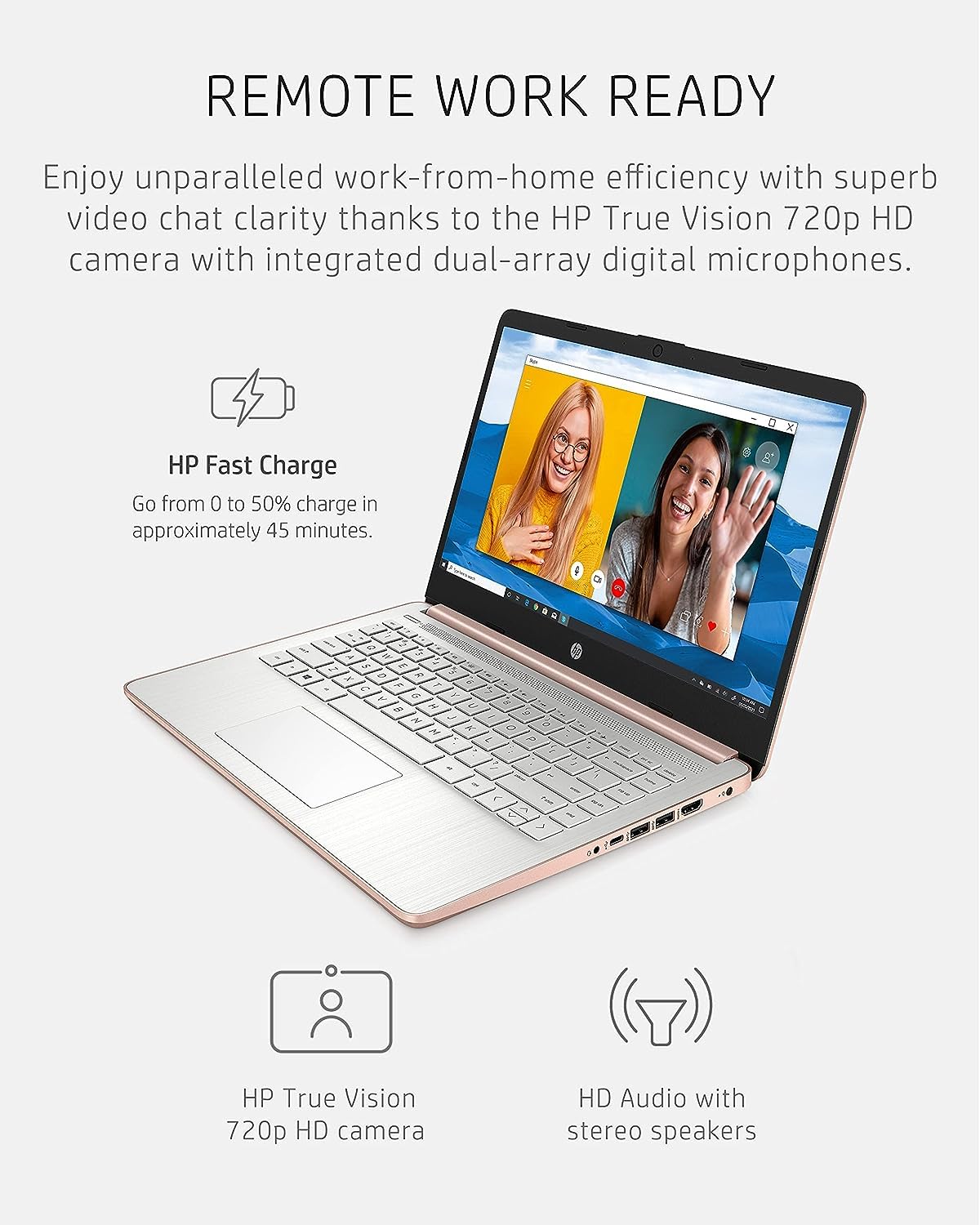 HP 14 Ultrabook • Intel 4-Core CPU • Back to School Limited Edition with Microsoft 365 • 16GB RAM • 1600GB Storage (64GB OnBoard withHP 512GB P500 Portable SSD + 1TB OneDrive) • Win 11 Pro • Pink