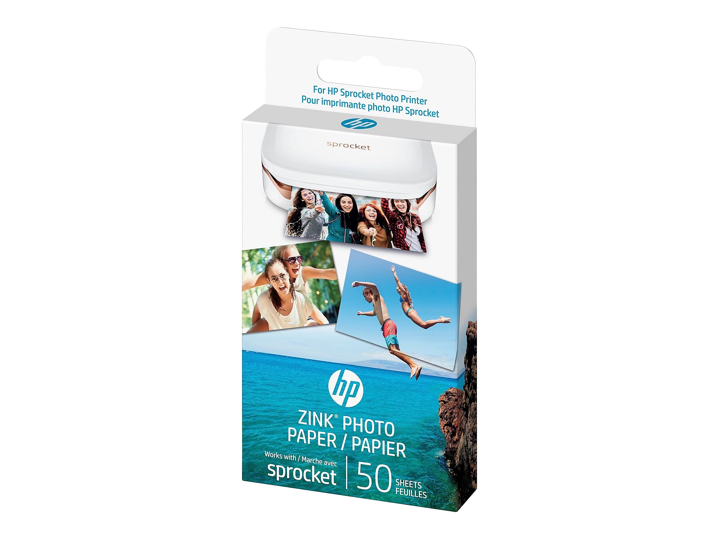 HP Sprocket 2x3" Premium Zink Sticky Back Photo Paper (50 Sheets) Compatible with HP Sprocket Photo Printers: 50 Pack Photo Paper