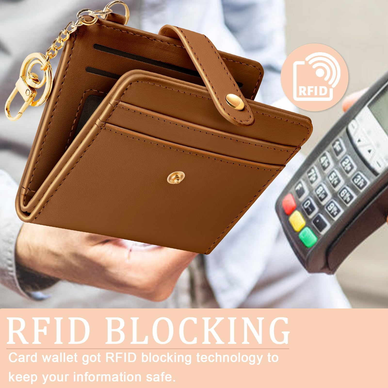 Jogjam  Rfid Ladies Wallet, Small Slim Thin Compact Credit Card Women Wallet, PU Leather Bifold Cash Zipper Coin Pocket ID Window for Female thumbnail 3