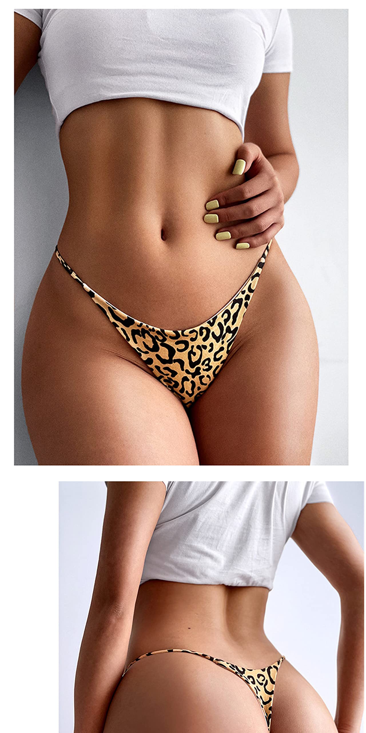 Aogda Thong for Women Cotton Underwear Low Rise Panties Woman G-String Thongs: Medium A-4 Pack