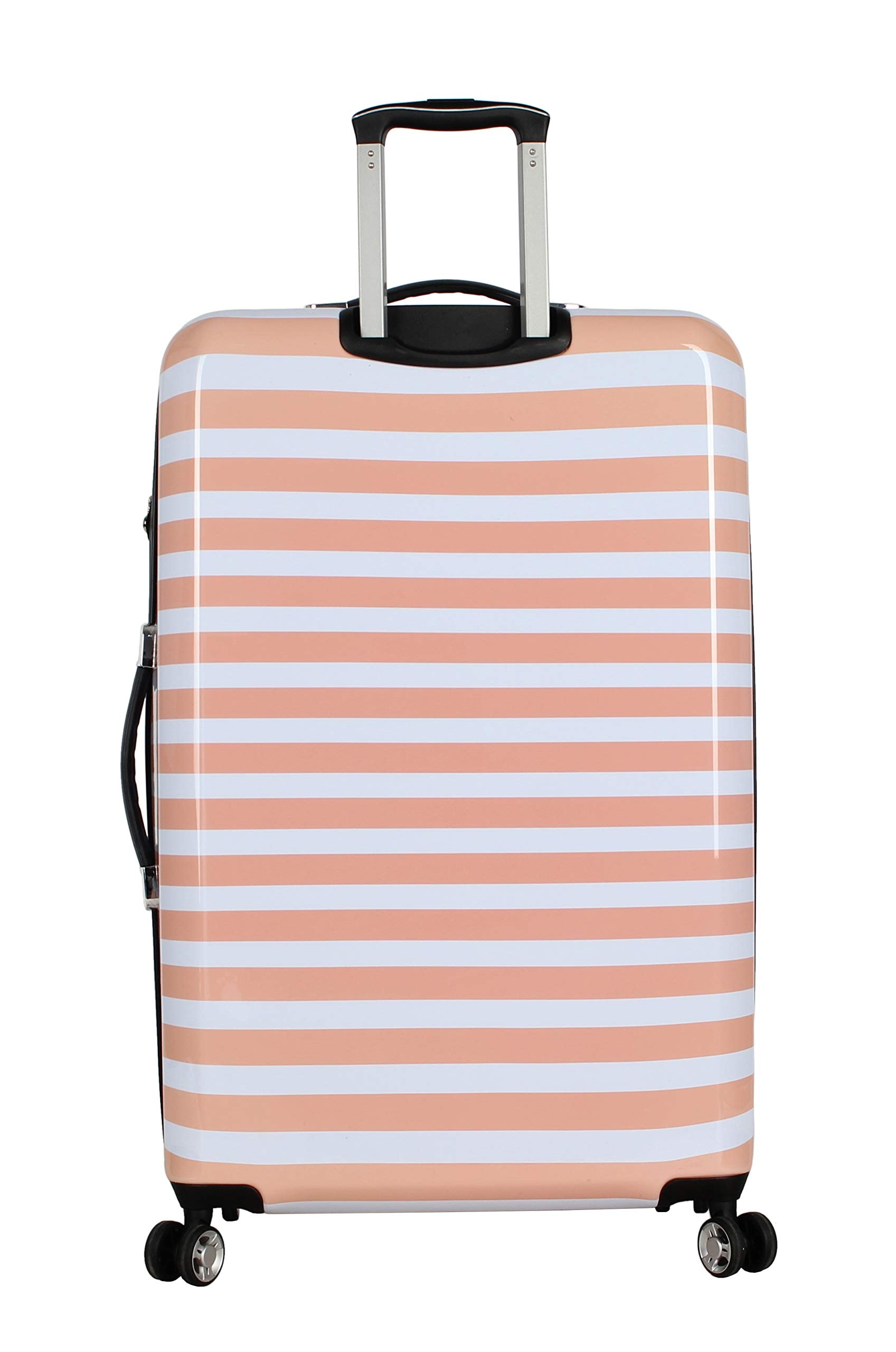 Betsey Johnson Designer Luggage Collection - Expandable 3 Piece Hardside Lightweight Spinner Suitcase Set (): Chevron Hearts