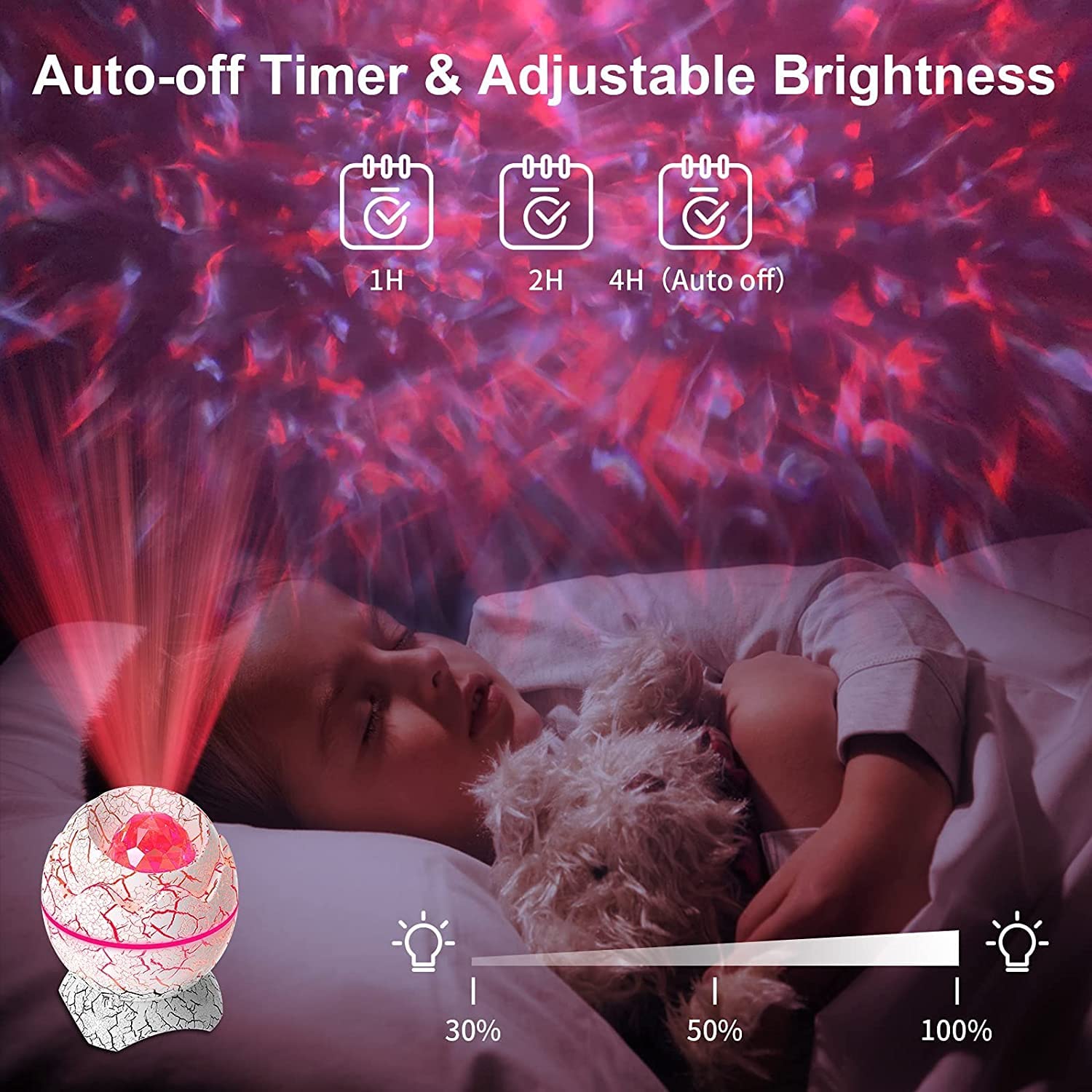 Rossetta Galaxy Projector, Star Projector for Bedroom, Night Lights for Kids Room with  Noise, Bluetooth Speaker, Timer and Remote, Room Decor, Gifts for Girls, Boys, Adults, Christmas, Birthday: White