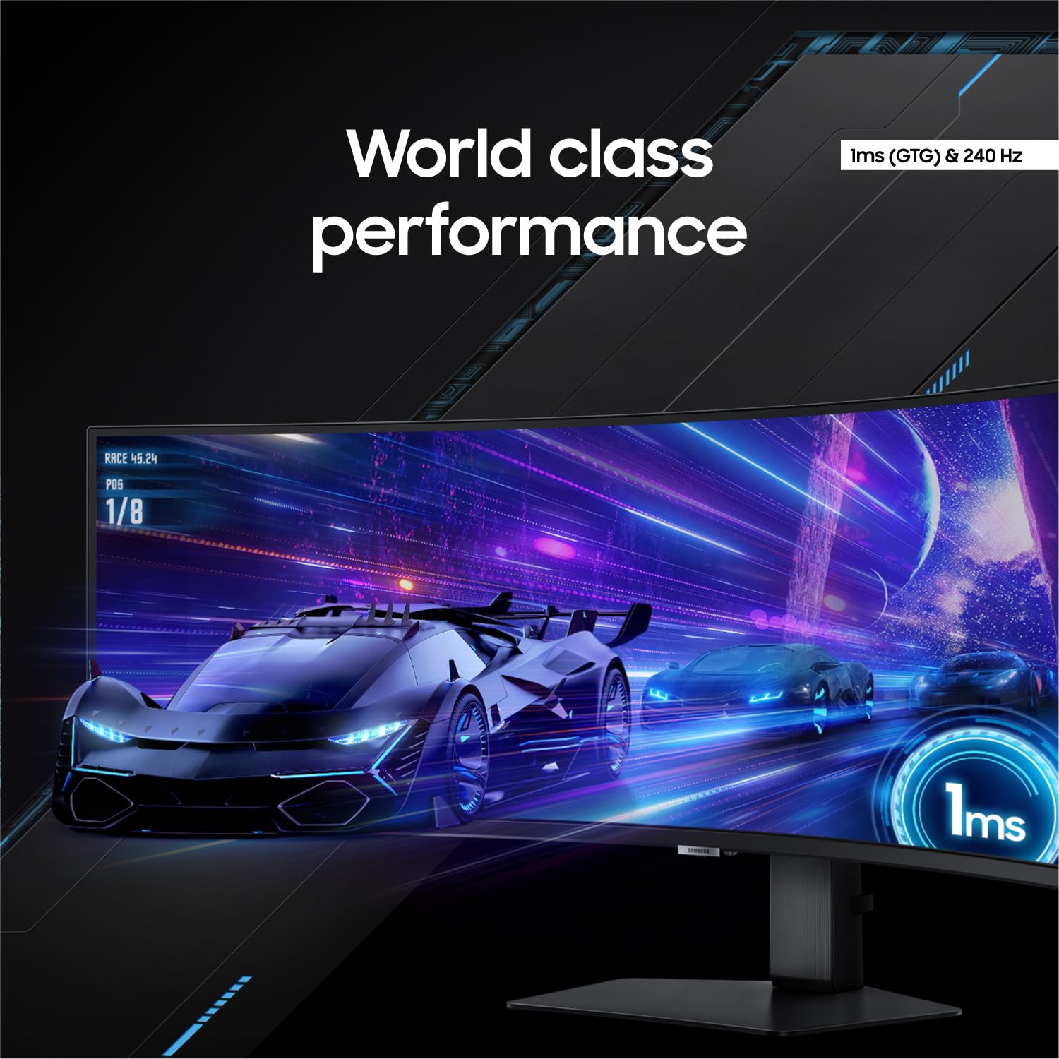 SAMSUNG 49" Odyssey G9 Series 1000R Curved Gaming Monitor LS49CG954ENXZA, DQHD, 1ms(GtG), VESA DisplayHDR 1000, 240Hz, AMD FreeSync Premium Pro, Height Adjustable Stand, Ultrawide Screen, 2024: DP and HDMI Cable