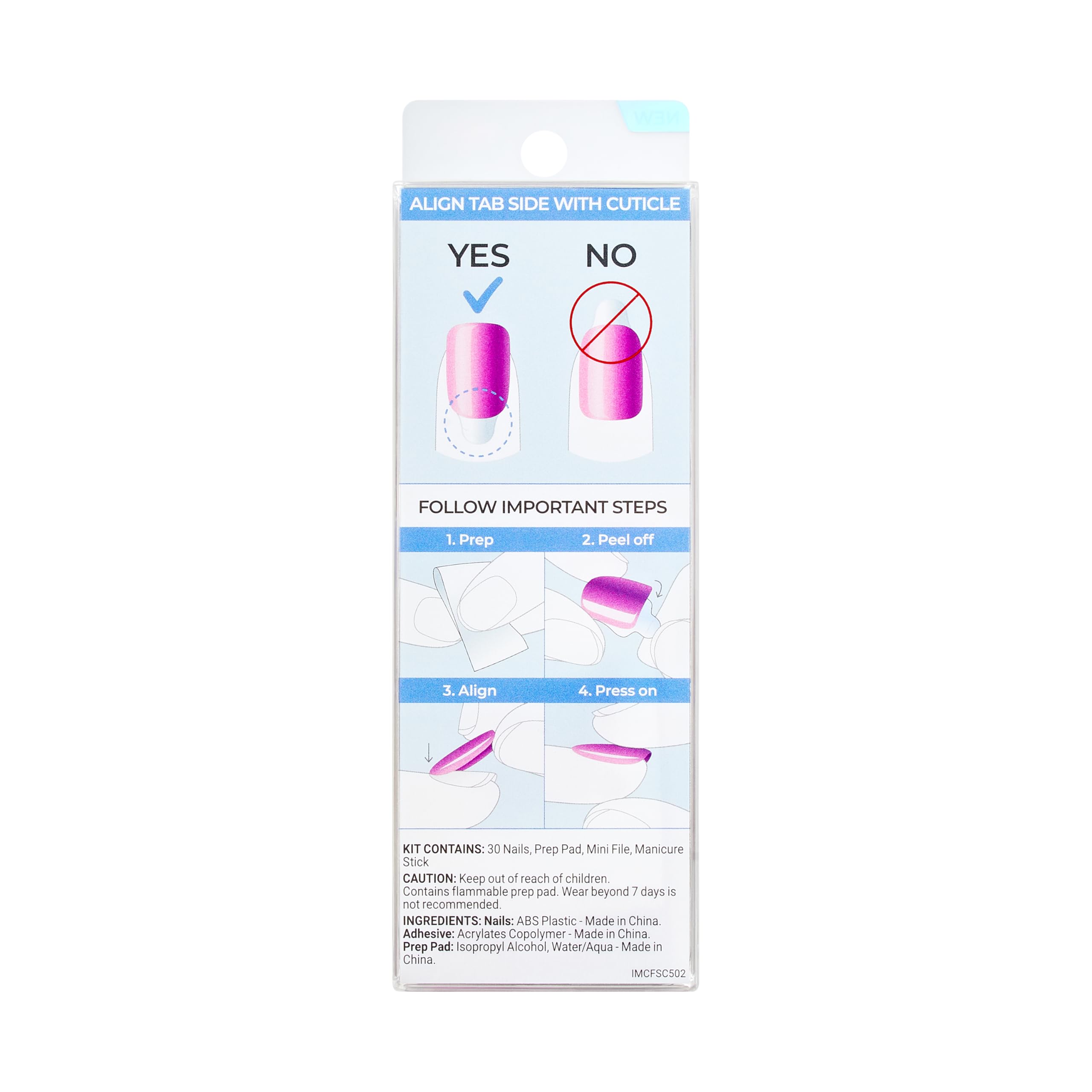 KISS imPRESS No Glue Mani Press On Nails, Color FX, '', Red, Short Size, Oval Shape, Includes 30 Nails, Prep Pad, Instructions Sheet, 1 Manicure Stick, 1 Mini File
