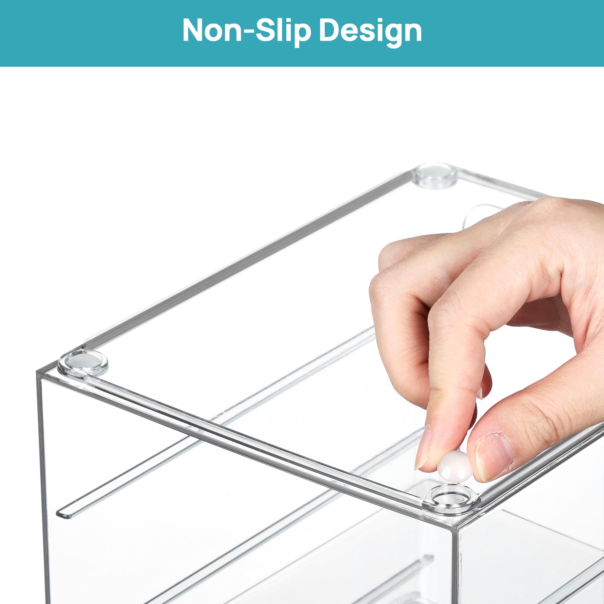 Vtopmart Acrylic Organizer with 16 Drawers (4 Set),Clear Storage Drawers for Office Supplies,Desk Organization and Storage for Makeup,Jewelry,Art Crafts