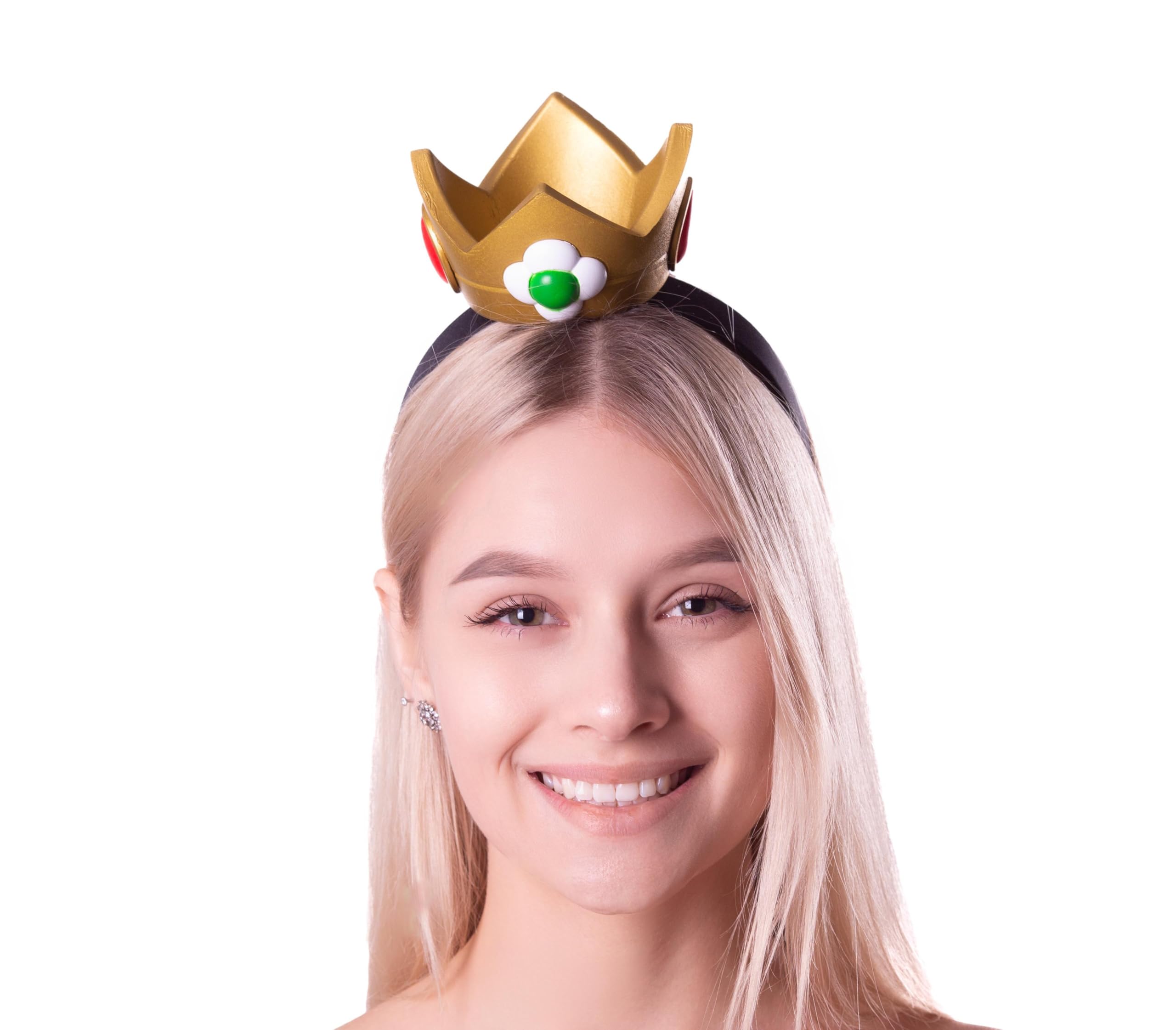 ComfyCamper Womens OSFM Princess Crown on Headband Gem Flower Tiara Halloween Costume Accessories Cosplay Adult