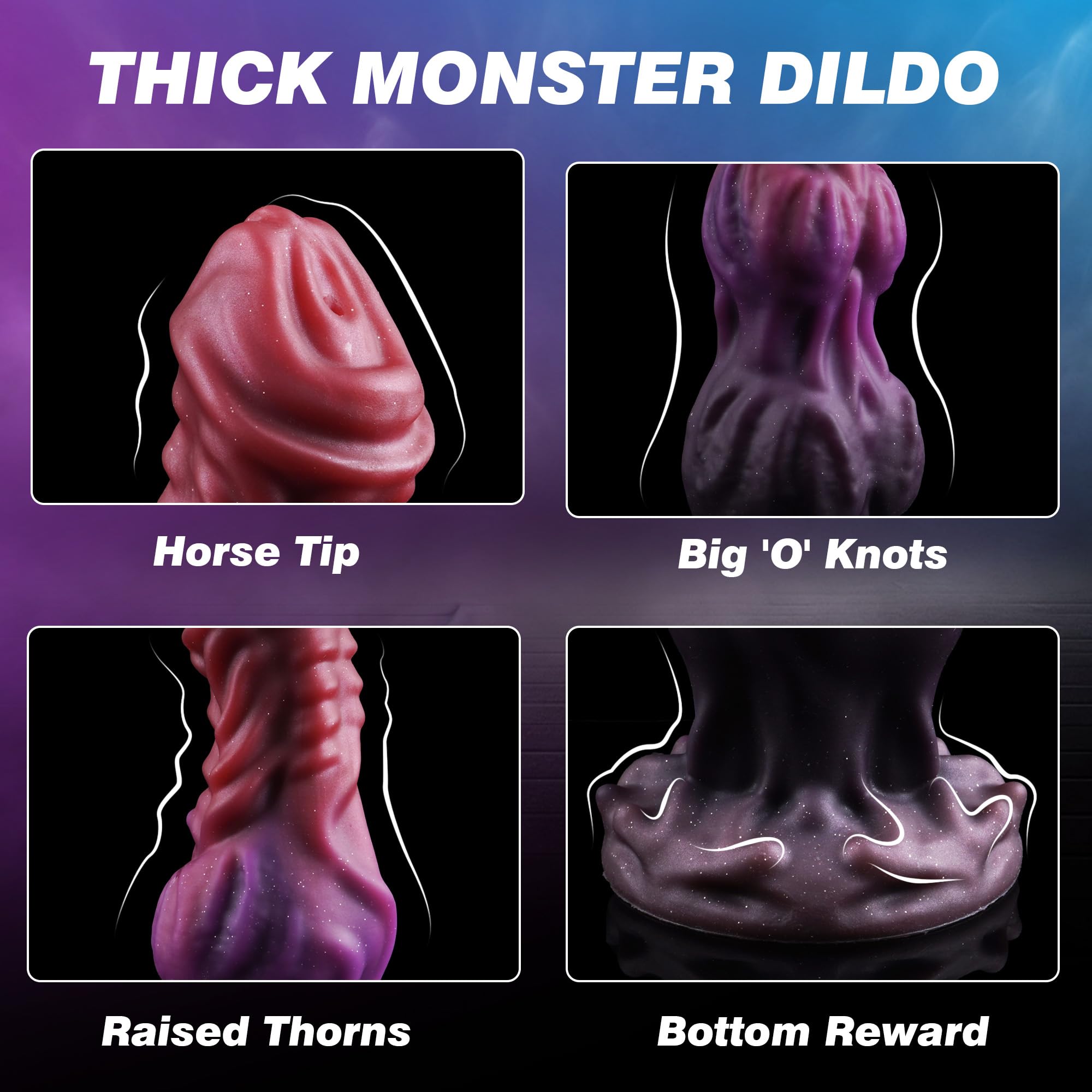 9.6" onster Dildo Squirting Fantasy Dildo Dragon Horse Dildo with 2 Big Knots, Dog Dildo Knotted Ejaculating Toy with Strong Suction Cup, Big Anal Dildo Silicone Huge Dildo, Adult Toys for Women Men: L