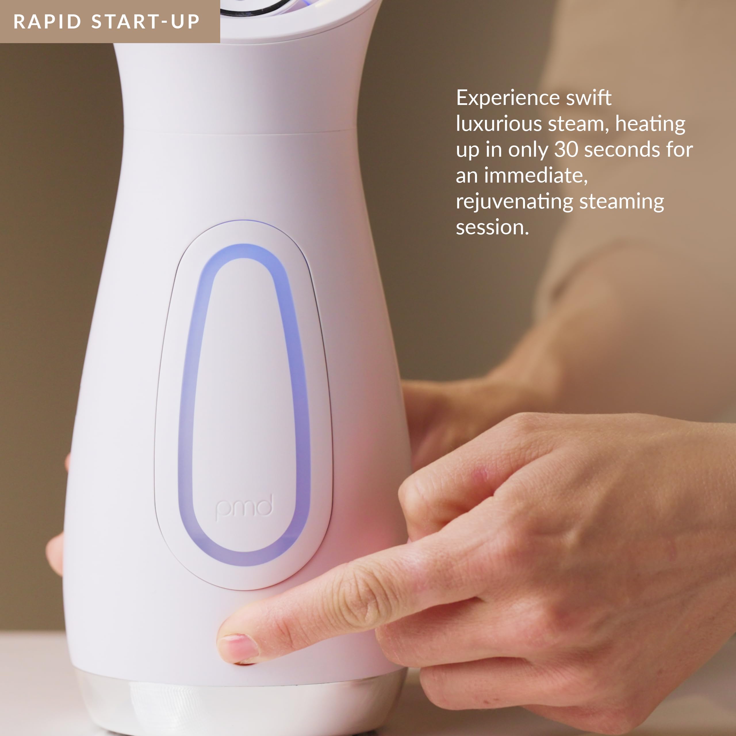 PMD SilkSteam Pro - Spa-Grade Facial Steamer with SilkSteam Technology - Rapid Start-Up - Adjustable, Directional Nozzle - Essential Oil Filters - Dewy, Hydrated Glow: White