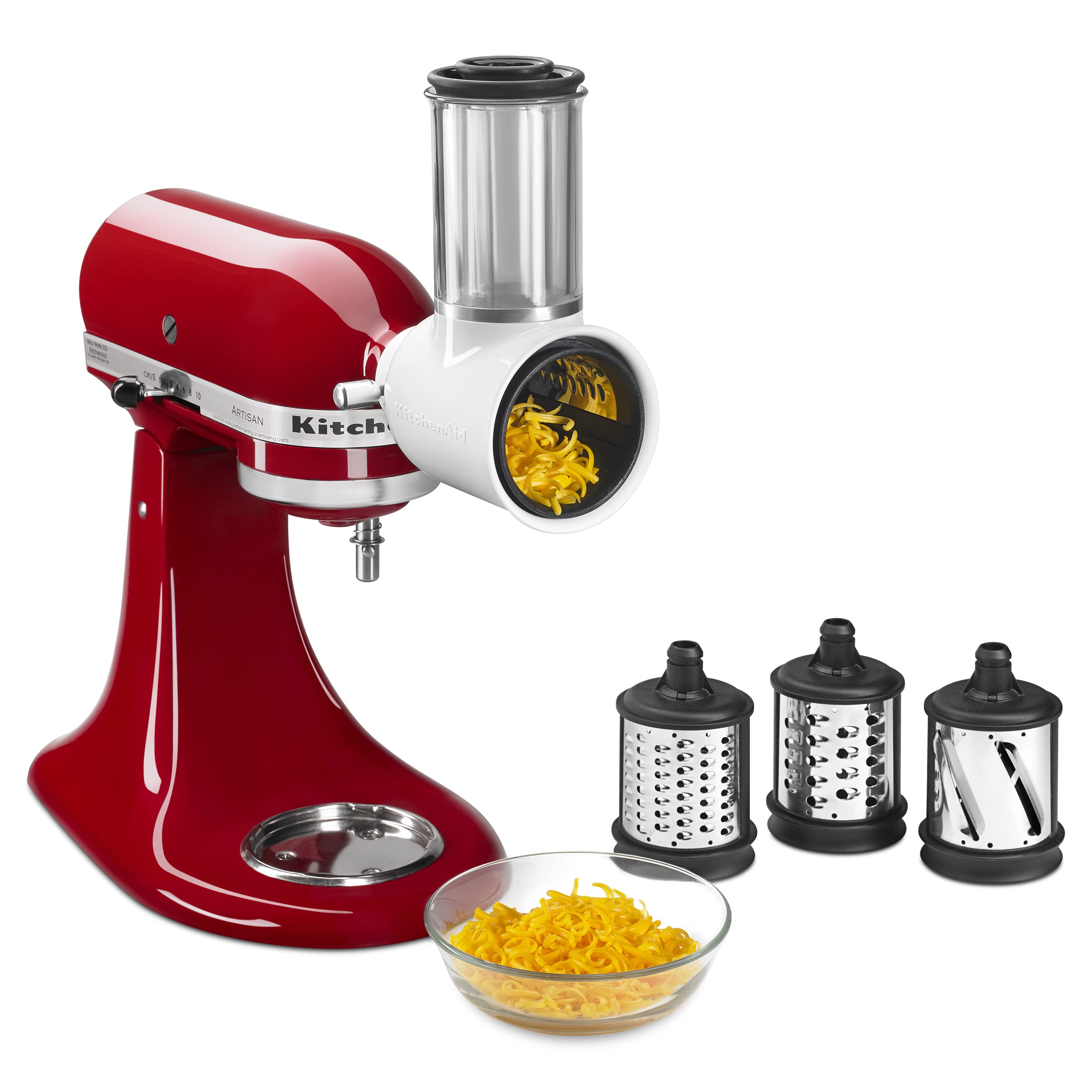 KitchenAid Artisan Series 5 Quart Tilt Head Stand Mixer with Pouring Shield KSM150PS,: Mineral Water Mixer + Slicer/Shredder Attachment