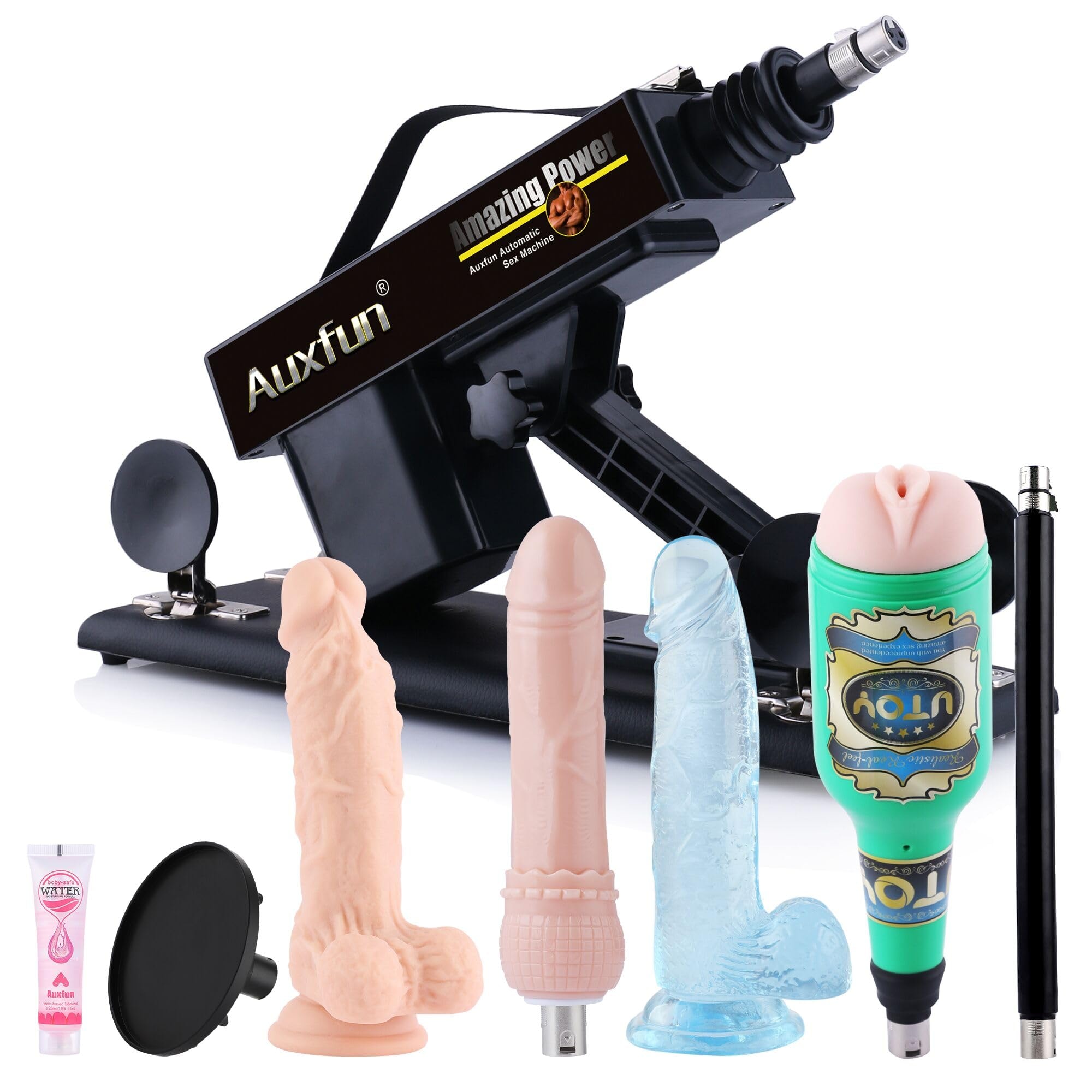 AUXFUN Sex Machine Love Machine Fuck Machine with  Adapter,Automatic Dildo Machine Thrusting Machine with 3 XLR Connector,Fucking Machine Couple Sex Toys 8 Attachments for Male and Female: 7 Attachments