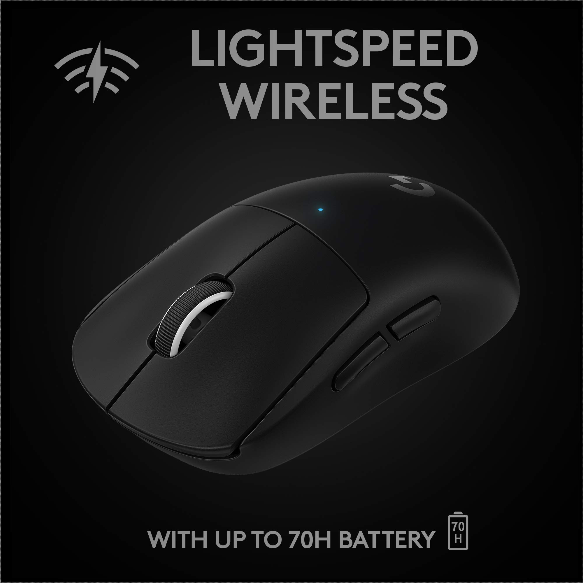 Logitech G PRO X SUPERLIGHT Wireless Gaming Mouse, Ultra-Lightweight, HERO 25K Sensor, 25,600 DPI, 5 Programmable Buttons, Long Battery Life, Compatible with PC / Mac - Black: Black Mouse + Extended Mousepad