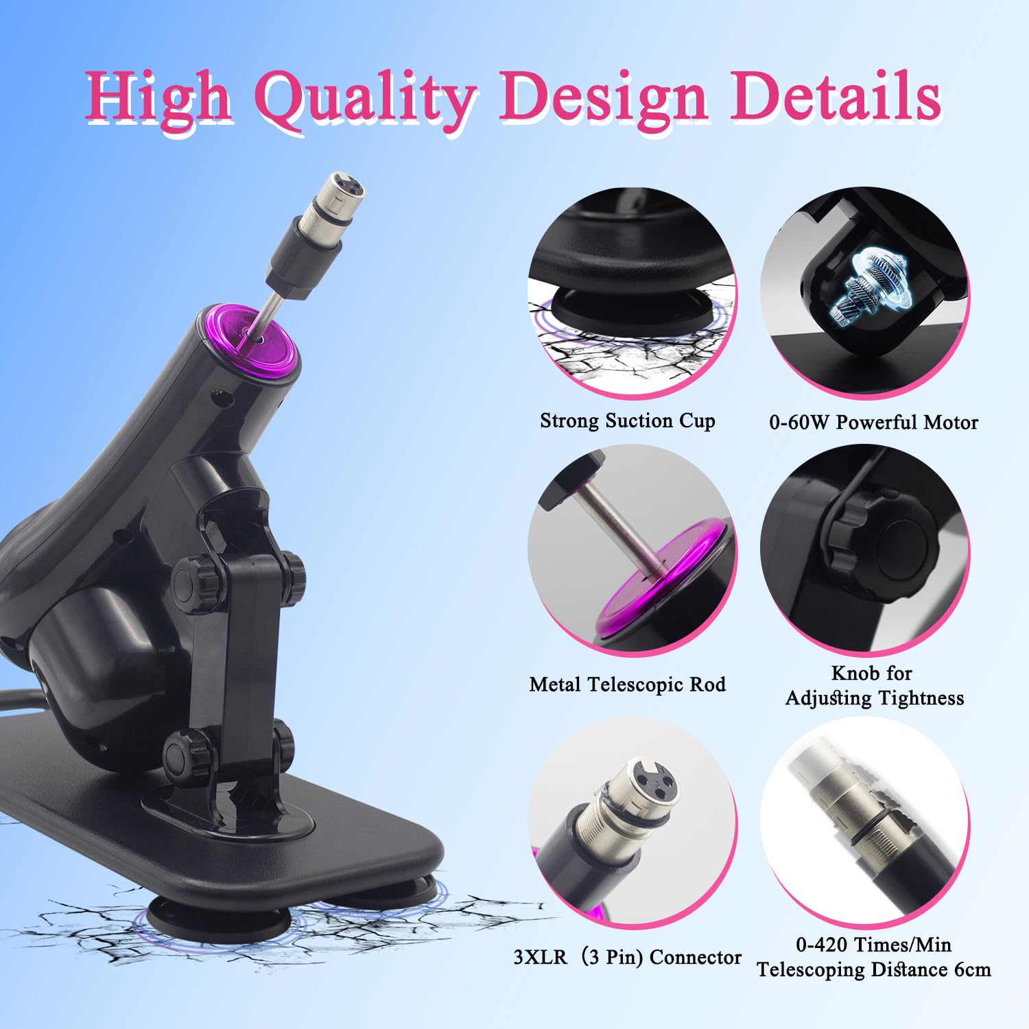 Sex Machine Male Sex Toys with Big Black Dildo Remote Controlled Thrusting Dildo Machine for Men and Women Automatic Love Machine with 8 Attachments 3XLR Connector: Sex Machine Male Sex Toys with Big Black Dildo Remote Controlled Thrusting Dildo Machine for Men and Women Automatic Love Machine with 8 Attachments 3XLR Connector