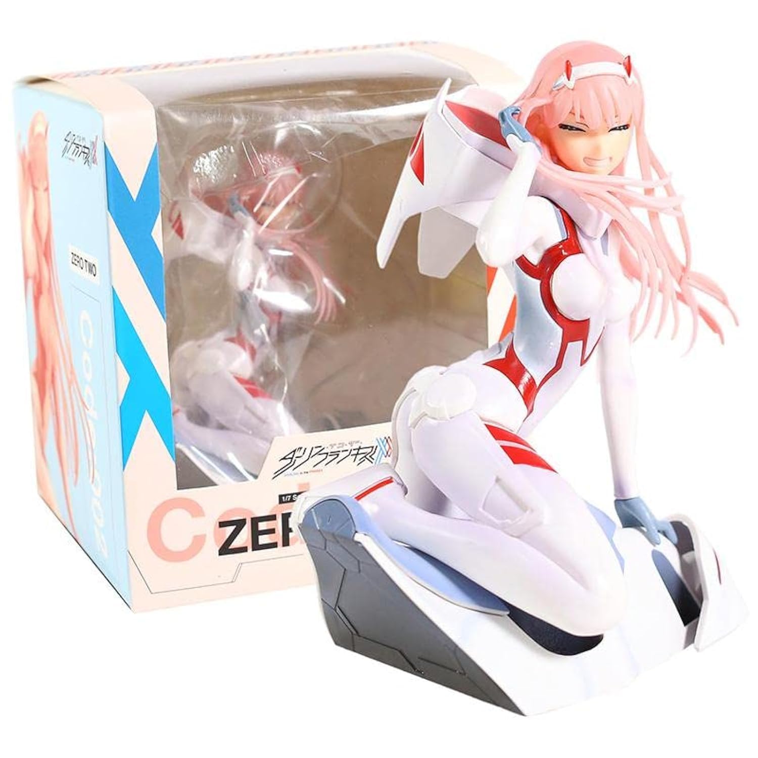 Zero Two Darling in The FRANXX Code 002 PVC Anime Statue Model (Color: White) in Display Box