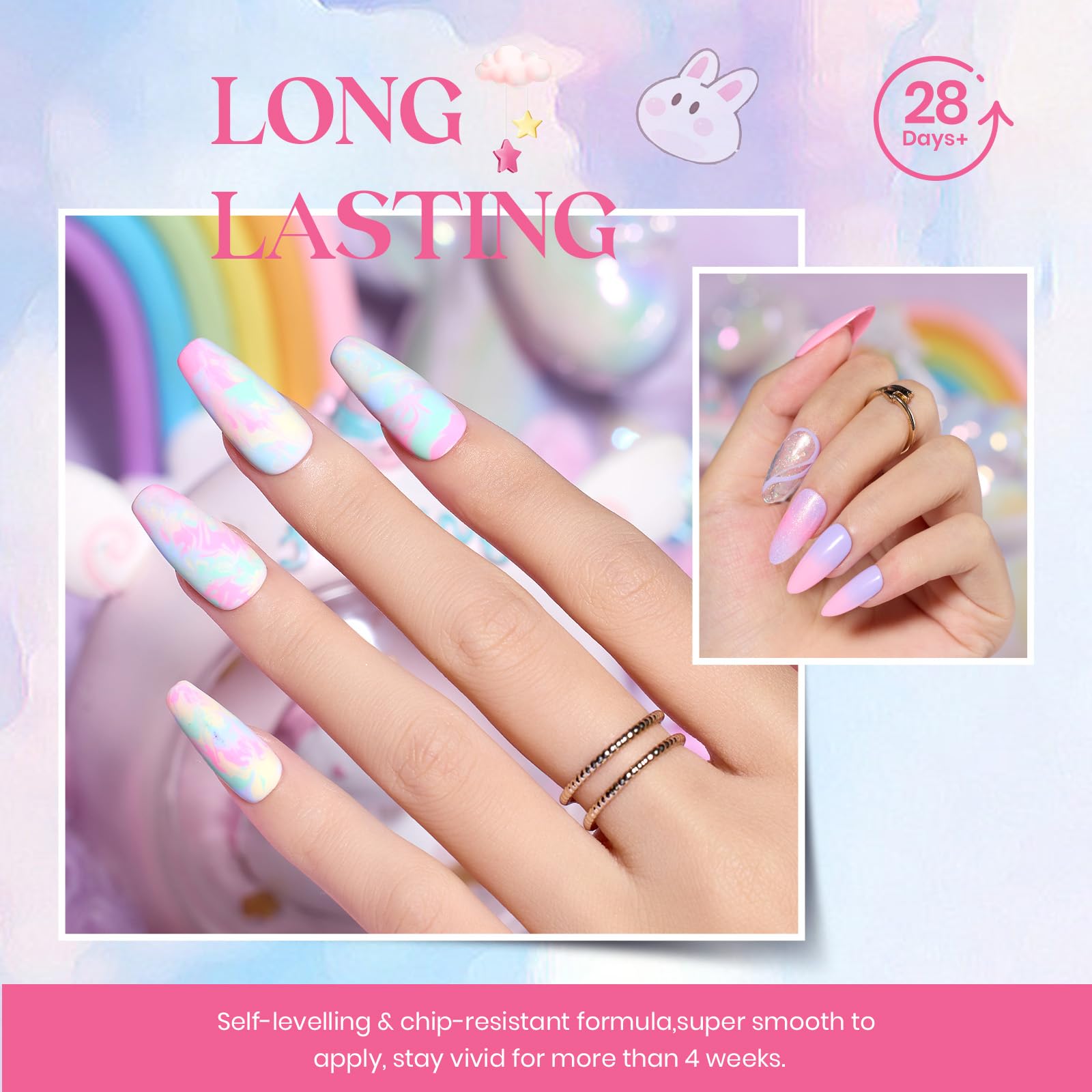 beetles Gel Polish Set Summer Gel Nail Polish Kit Pastel 36 Pcs 32 Colors with Base Top Coat Hot Pink Green Black White Burgundy Red Blue Purple Gifts for Women Fingertip Palette: 0 -20 Colors Dreamland Unicorn