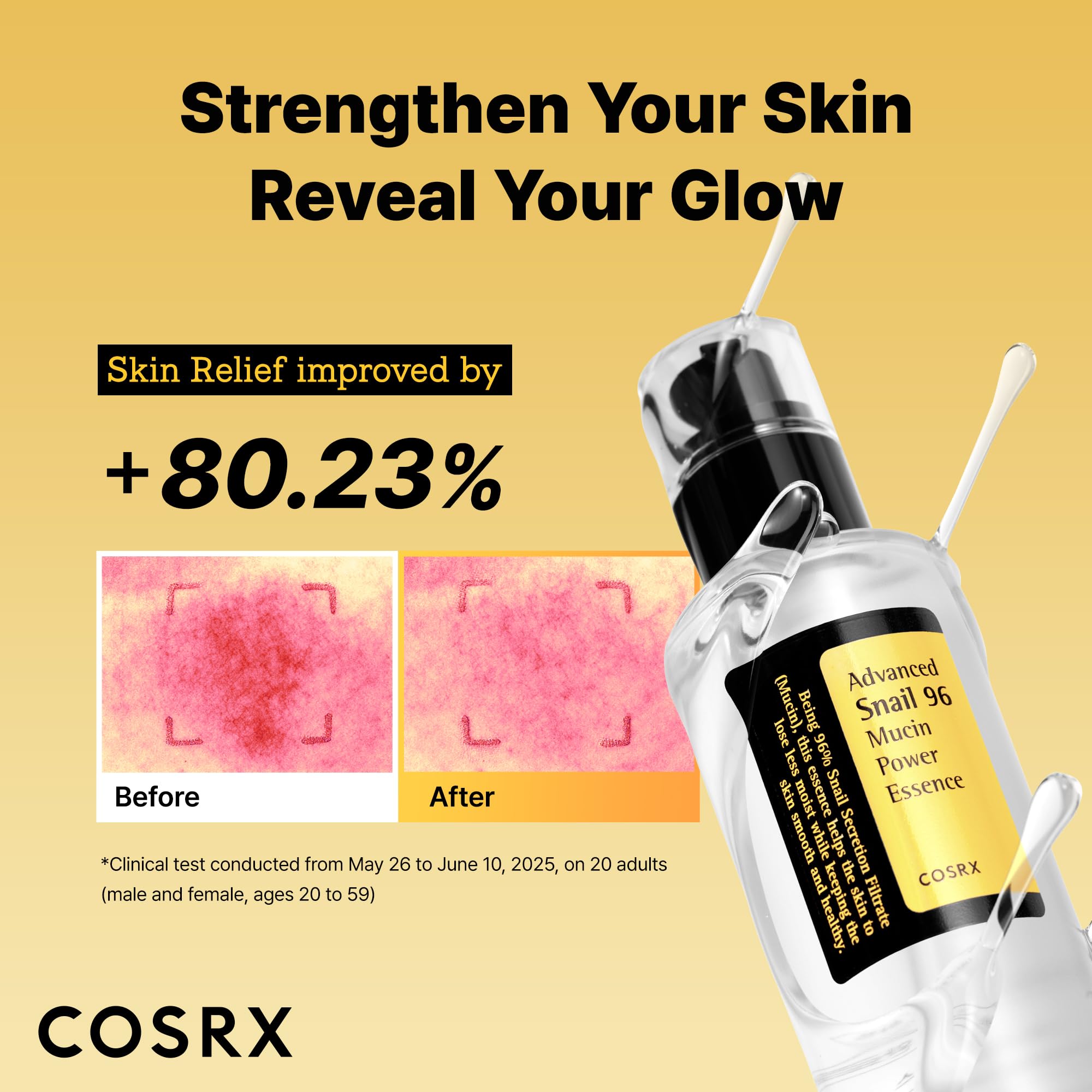 COSRX Snail Mucin 96% Power Repairing Essence 3.38 fl.oz 100ml, Hydrating Serum for Face with Snail Secretion Filtrate for Dull Skin & Fine Lines, Korean Skin Care: 3.35 Fl Oz (Pack of 1)