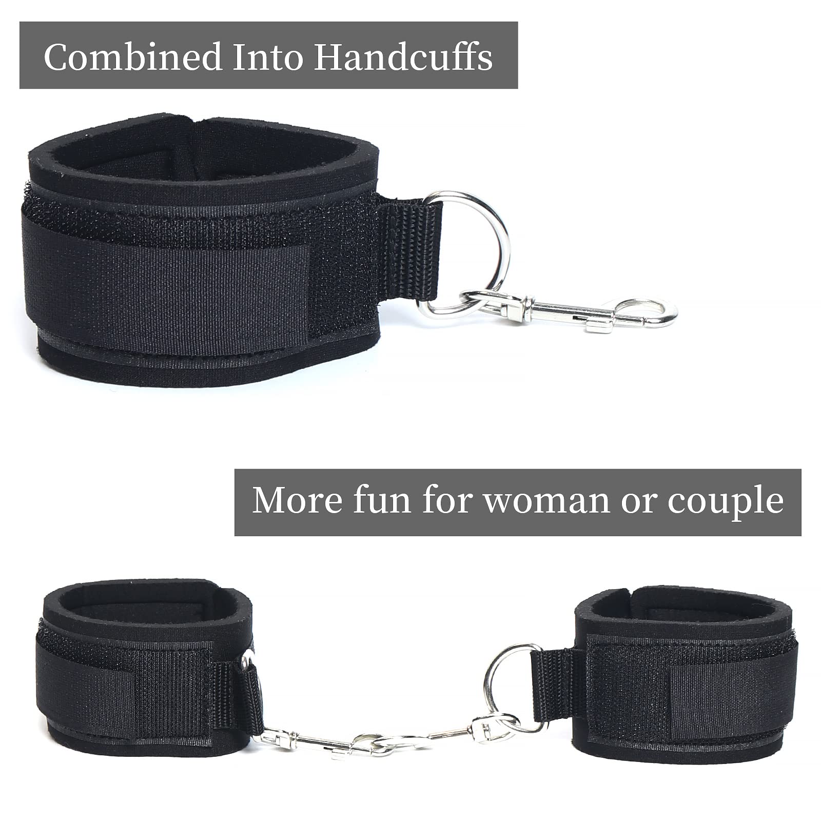 Sex Bondage Wrist & Thigh Cuffs BDSM Restraints Set, Sex Toys for Women with Adjustable Leg Straps Handcuffs for Couple Beginner SM Game Play: Wrist &amp; Thigh Cuffs
