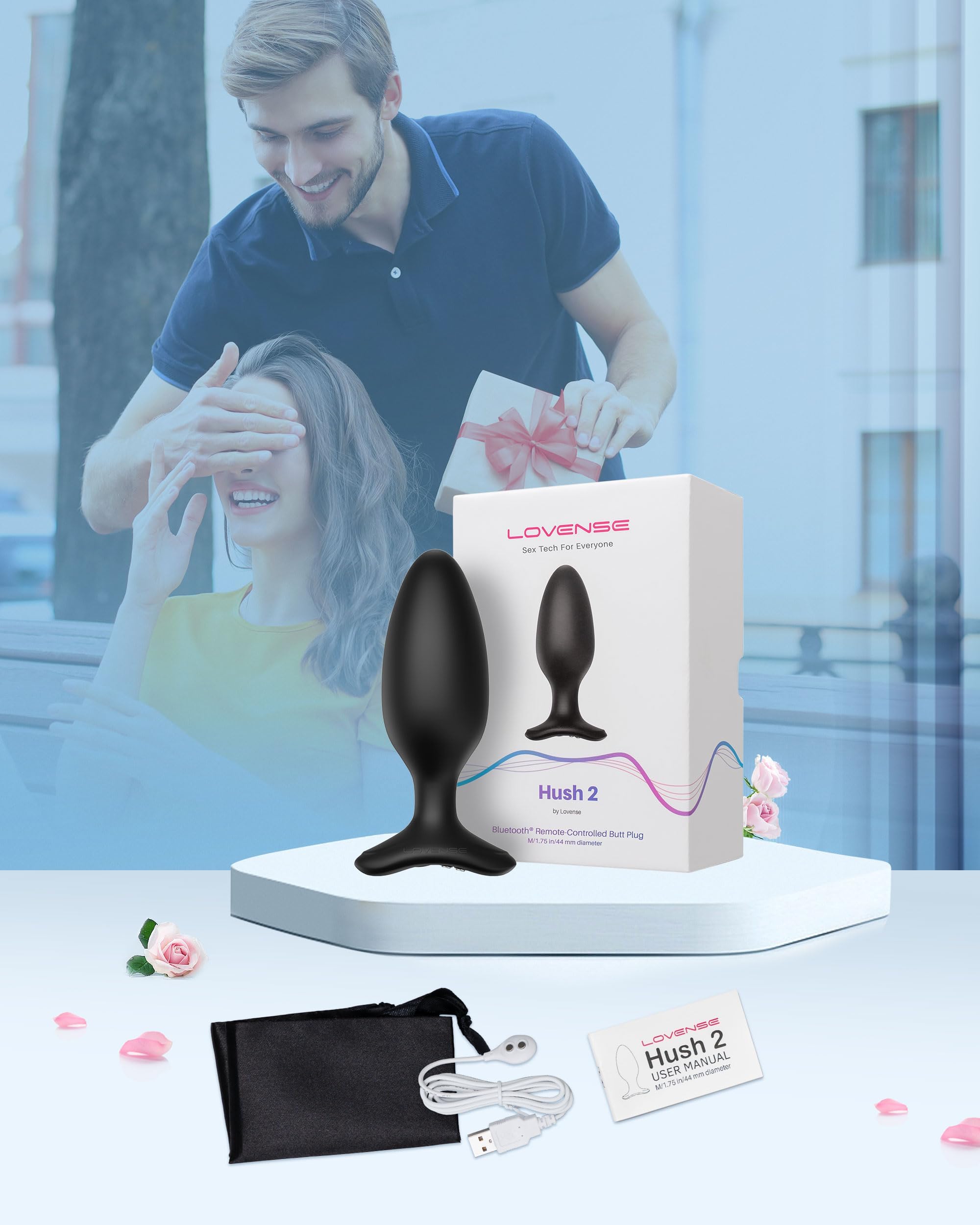 LOVENSE Hush 2 Vibrating Butt Plug 1.75", Silicone Anal Vibrator for Men with Remote Control, Waterproof and Rechargeable Big Plug Vibration Machine for Women, Adult Anal Plug Sex Toys for Couples: 1.75 in