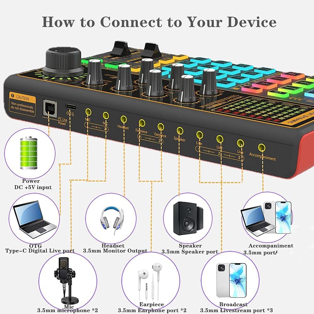 Podcast Equipment Bundle, BM-800 Recording Studio Package with Voice Changer, Live Sound Card - Audio Interface for Laptop Computer Vlog Living Broadcast Live Streaming YouTube TikTok (): AM100-K300