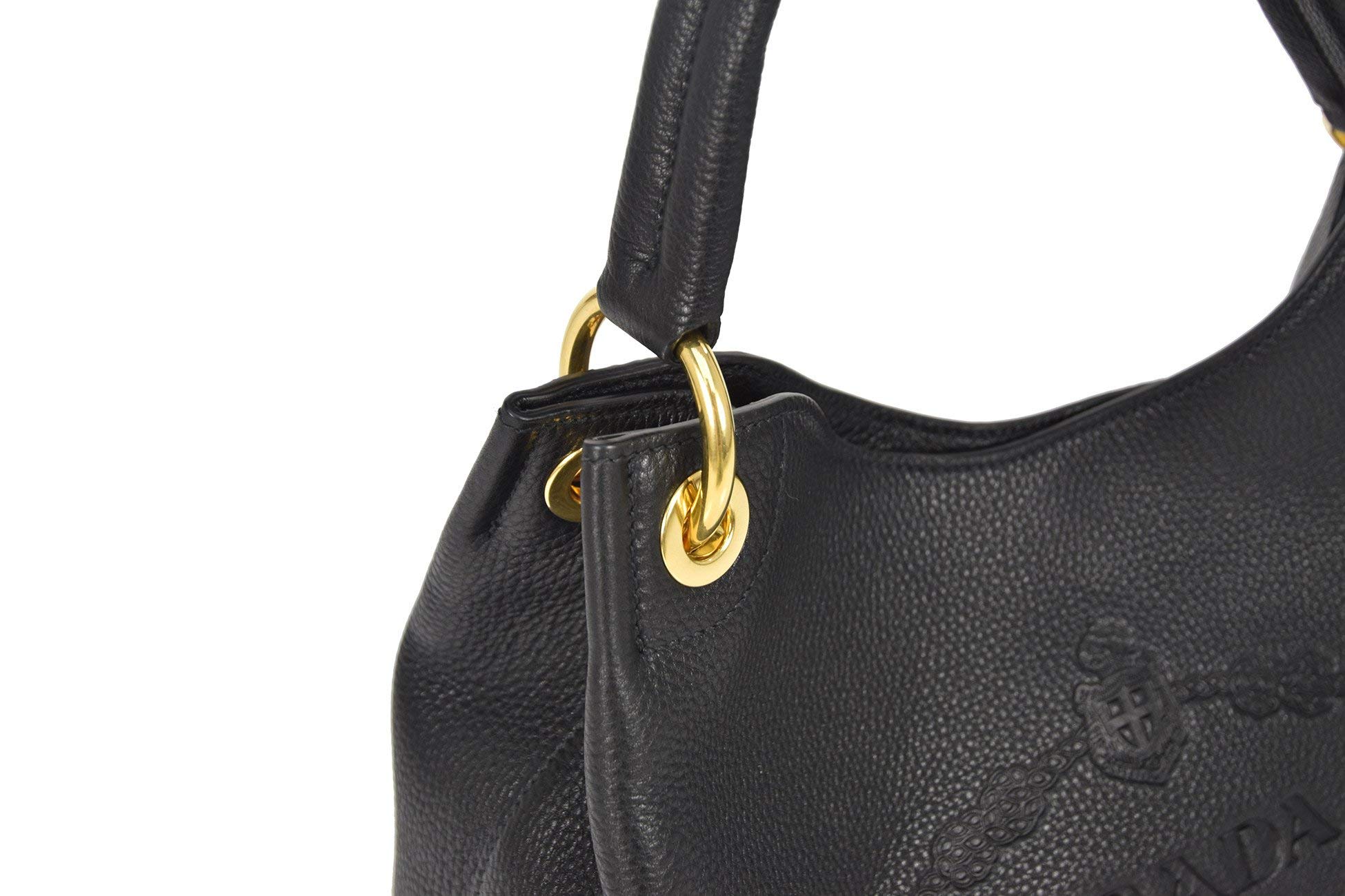Prada Satchel Bag Handbag For Women - Women's Vitello Daino Black Leather Satchel Bag Handbag 1BC051 Bags For Women