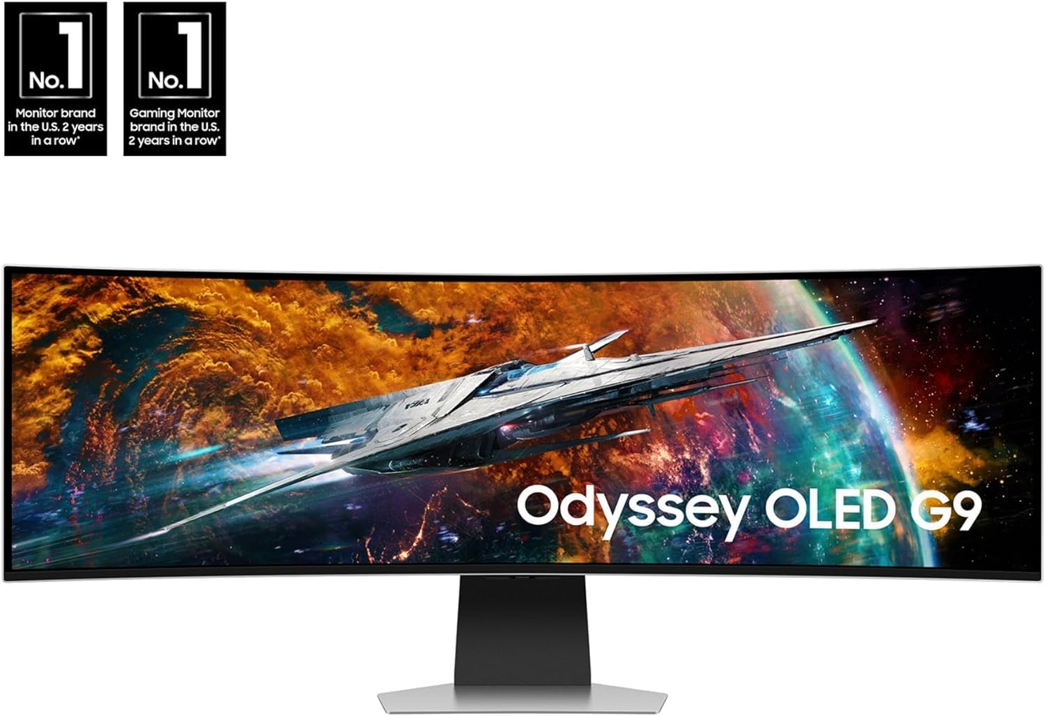 SAMSUNG 49" Odyssey G9 Series 1000R Curved Gaming Monitor LS49CG954ENXZA, DQHD, 1ms(GtG), VESA DisplayHDR 1000, 240Hz, AMD FreeSync Premium Pro, Height Adjustable Stand, Ultrawide Screen, 2024: 240Hz Refresh Rate OLED Glossy Panel Smart | DP Cable