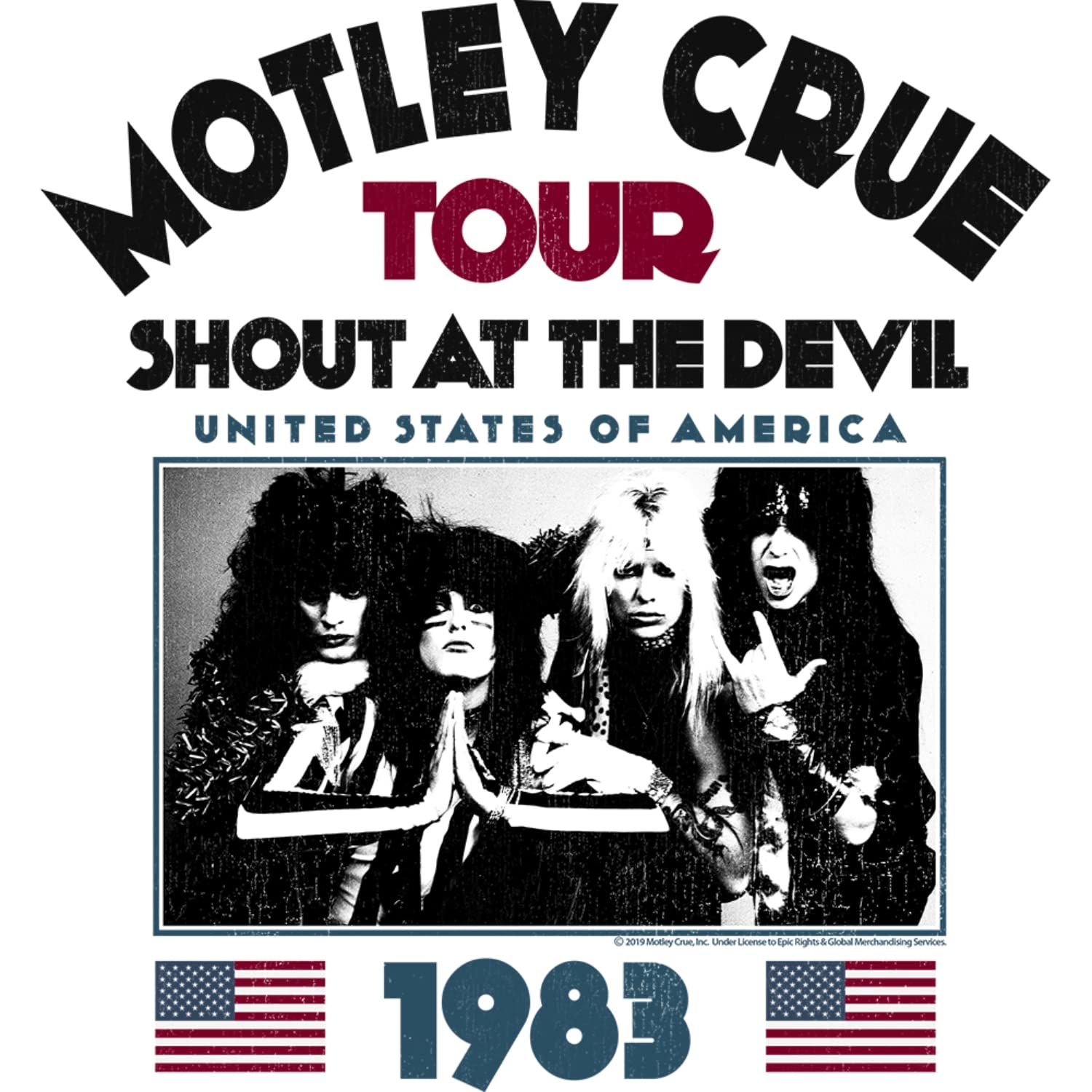 Motley Crue Heavy Metal Band 1983 Shout at The Devil Tour Ladies Racerback Tank Top: Large