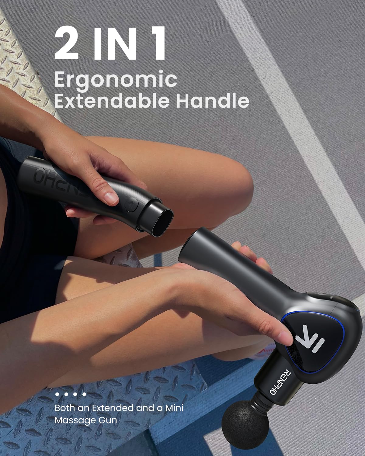 Renpho Massage Gun Deep Tissue, Back Massager for Pain Relief with Long Extension Handle, Percussion Handheld Mini Muscle Massagers Cordless for Athletes Neck, Reach: RENPHO Massage Gun Deep Tissue, FSA HSA Eligible, Portable Back Massager for Pain Relief with Long Extension Handle, Percussion Handheld Mini Muscle Massagers Cordless for Athletes Neck, Reach