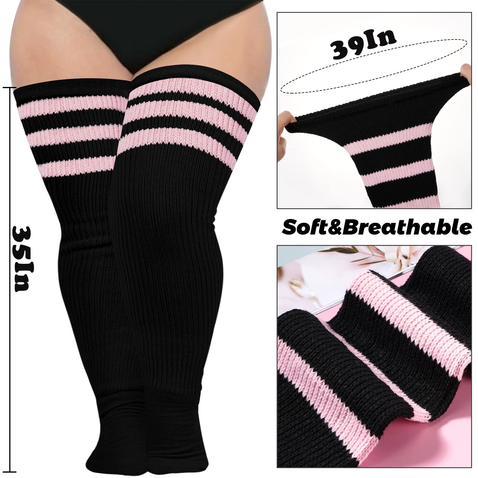 Abodhu Plus Size Thigh High Socks for Thick Thighs Women- Extra Long Widened Extra Long Thick Knit