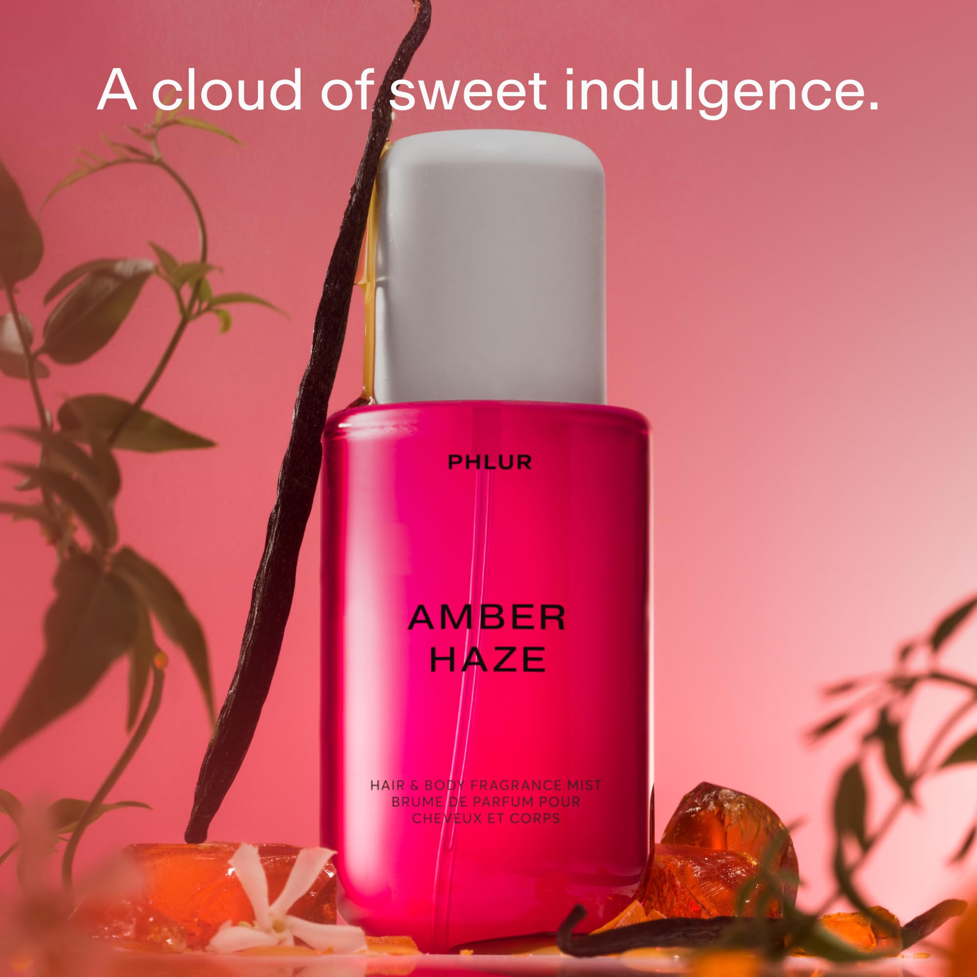 PHLUR  Body Mist - Hair & Body Mist Fragrance - Vanilla Body Spray with Pink Pepper, Cashmere Wood & Sandalwood (8 Fl Oz): Amber Haze