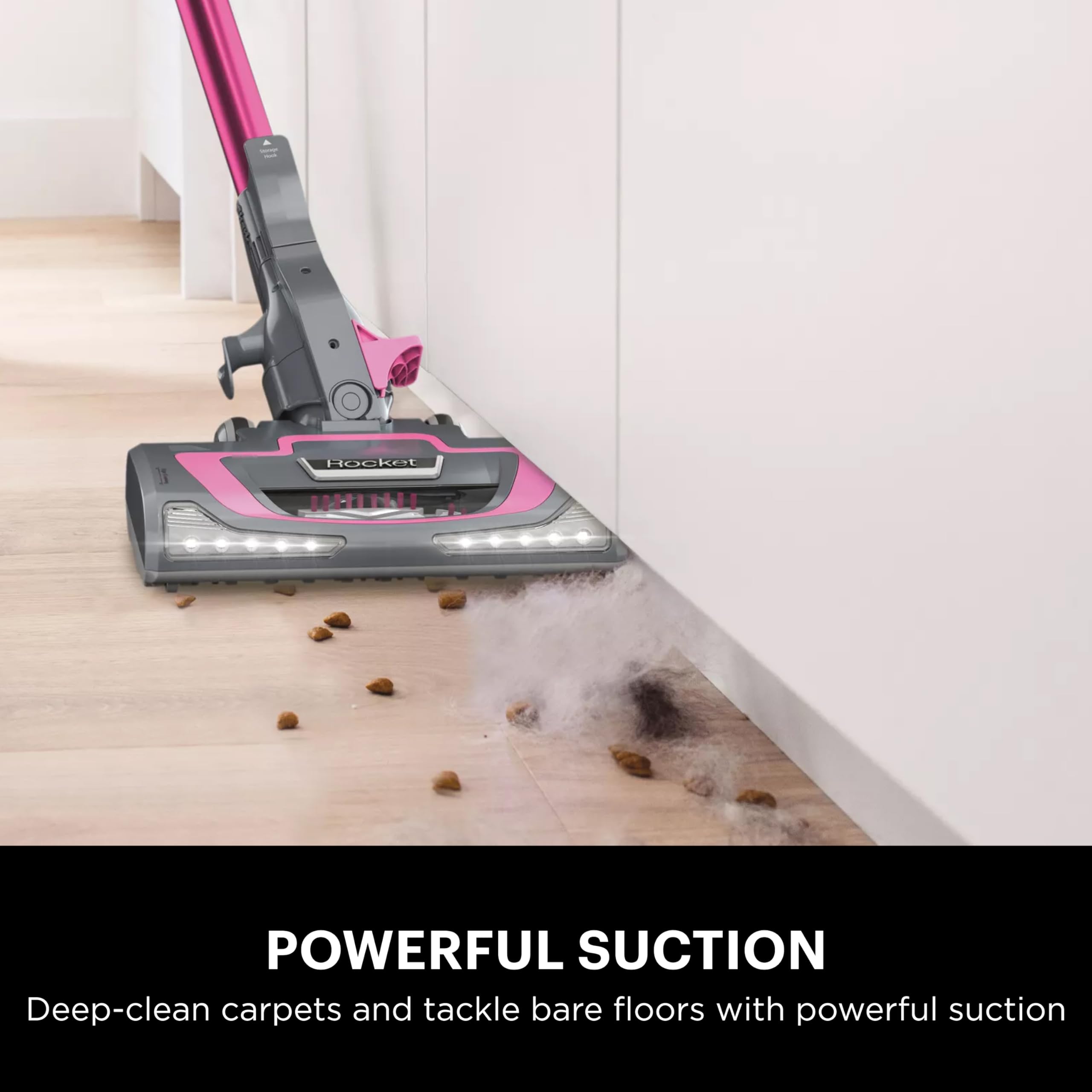 Shark HV371  DLX Corded Stick, Removable Hand Vacuum, Advanced Swivel Steering, XL Cup, Crevice Tool, Upholstery Tool & Anti-Allergen Dust Brush, Fuchsia, Capacity: Rocket Pro