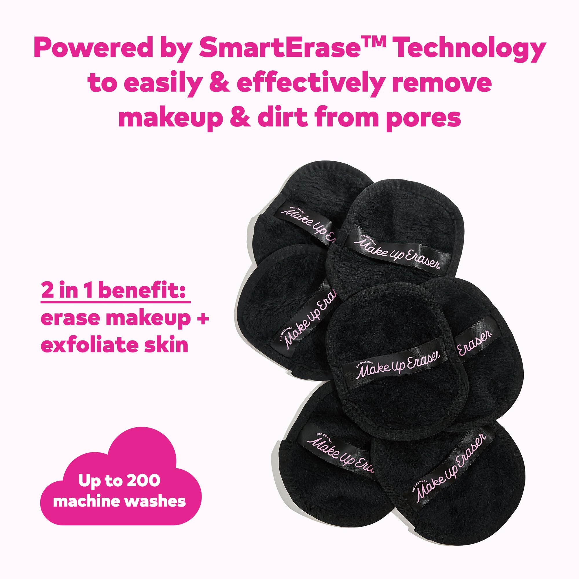 The Original MakeUp Eraser, 7-Day Set, Erase All Makeup with Just Water, Including Waterproof Mascara, Eyeliner, Foundation, Lipstick, Sunscreen, and More! 7ct: Chic Black 7 Count (Pack of 1)