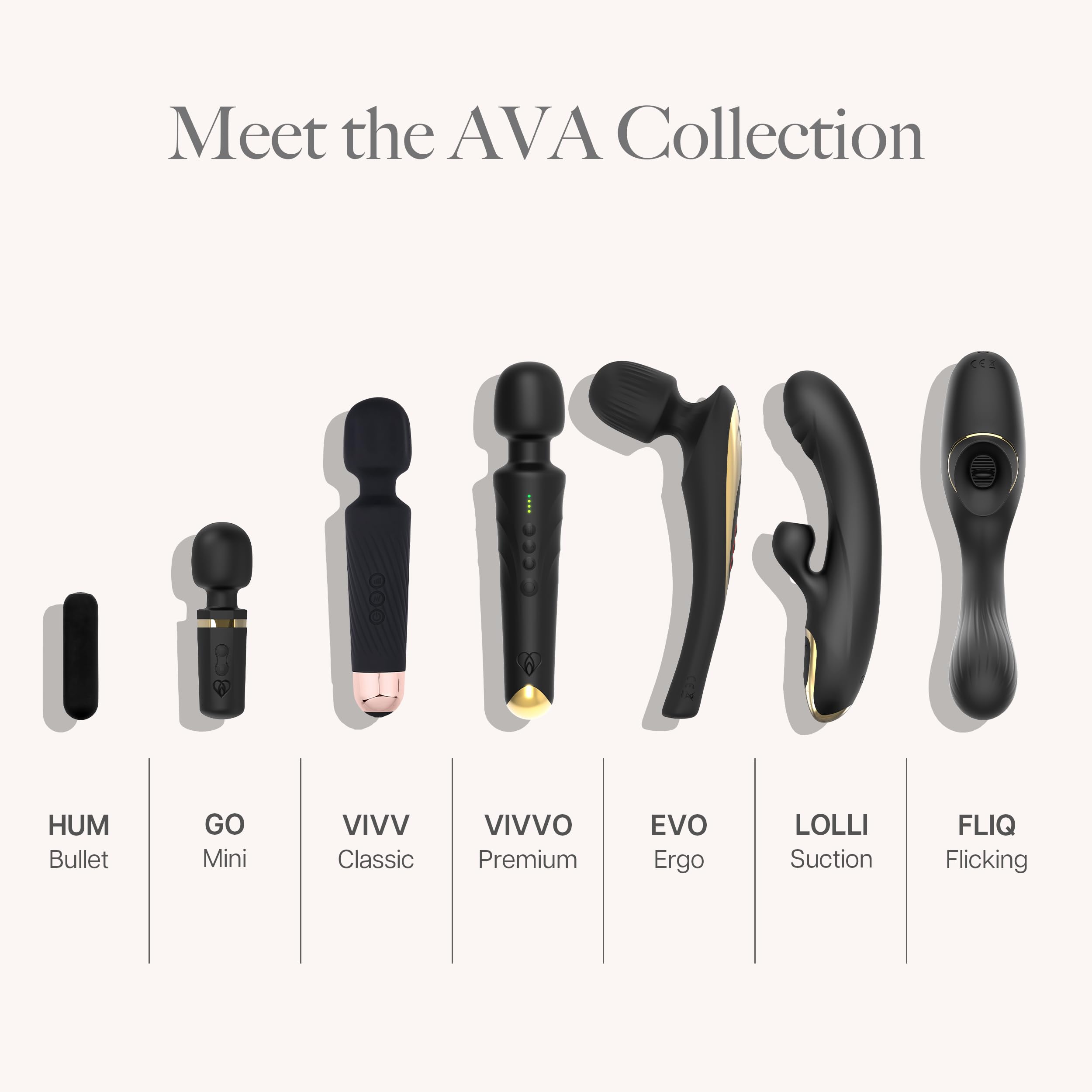 Ava Vibrator Wand Sex Toys [ Clit Stimulator ] Vibrators for Woman Adult Toy | Gifts for Women | 20 Patterns & 8 Speeds of Pleasure | Quiet & Small - - Black: Standard