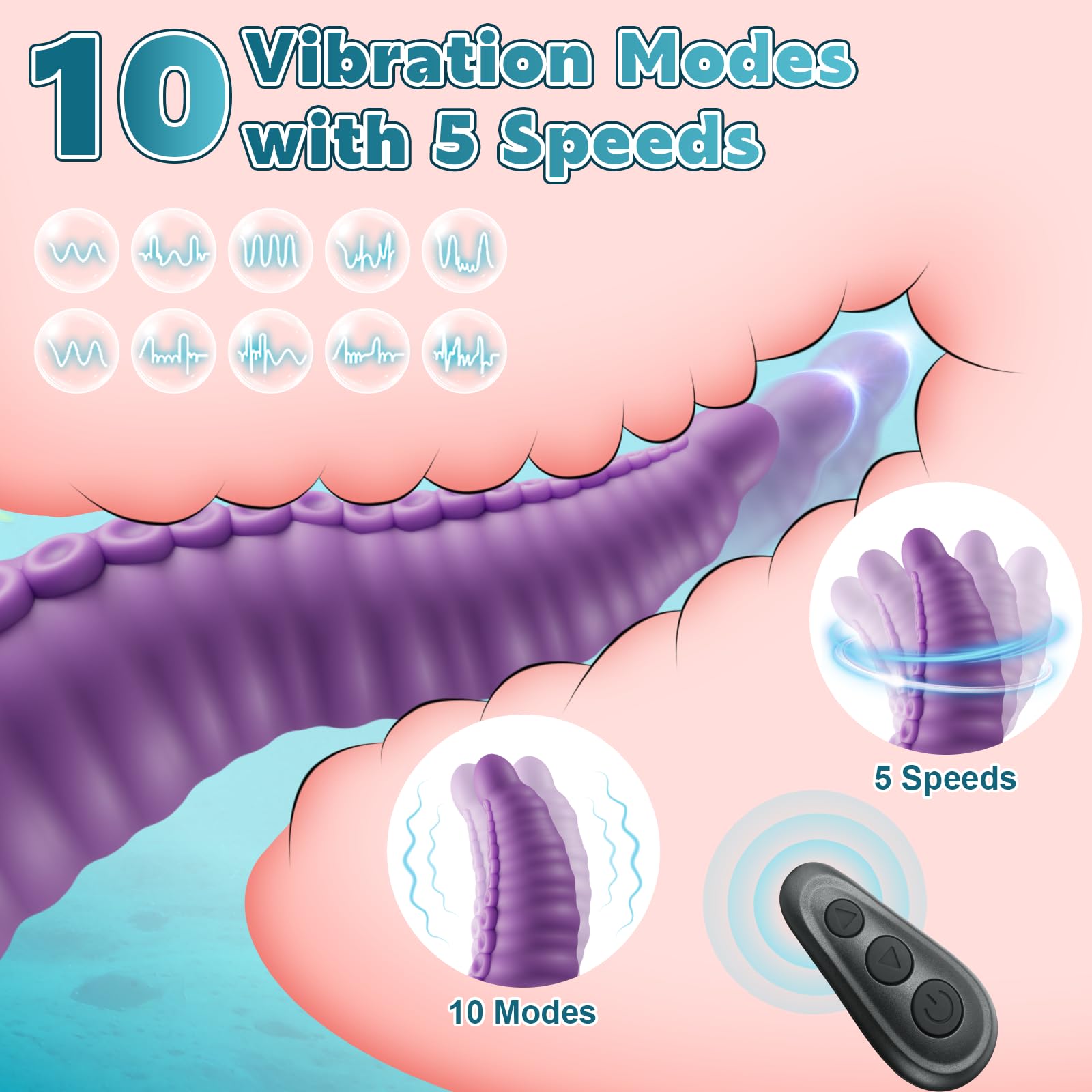 Women Sex Toys Monster Dildo - Adult Toys Fantasy Dildo Vibrators with 10 Modes for G Spot Vagina Anal Stimulation, Vibrating Suction Cup Dildo, Silicone Dragon Tentacle Dildo, Adult Sex Toys & Games: Women Sex Toys Monster Dildo - Adult Toys Fantasy Dildo Vibrators with 10 Modes for G Spot Vagina Anal Stimulation, Vibrating Suction Cup Dildo, Silicone Dragon Tentacle Dildo, Adult Sex Toys & Games