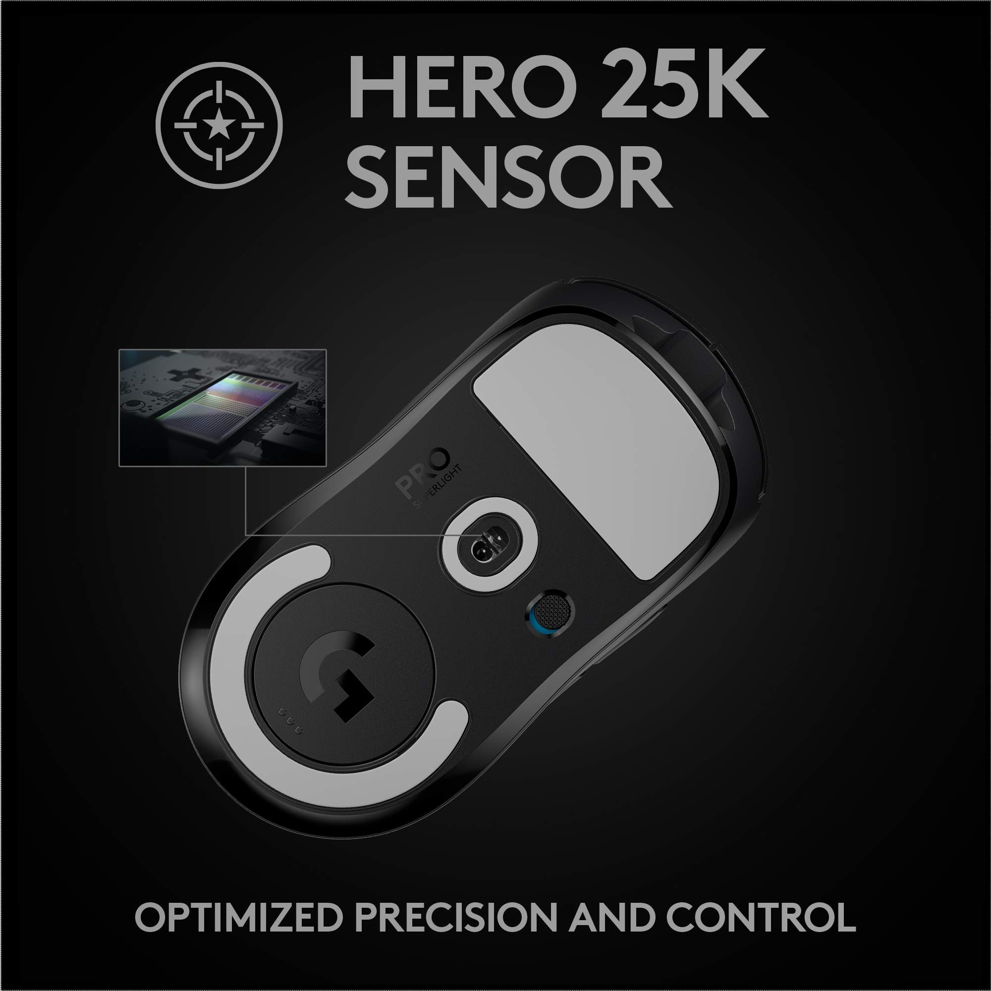 Logitech G PRO X SUPERLIGHT Wireless Gaming Mouse, Ultra-Lightweight, HERO 25K Sensor, 25,600 DPI, 5 Programmable Buttons, Long Battery Life, Compatible with PC / Mac - Black: Black Mouse + Extended Mousepad